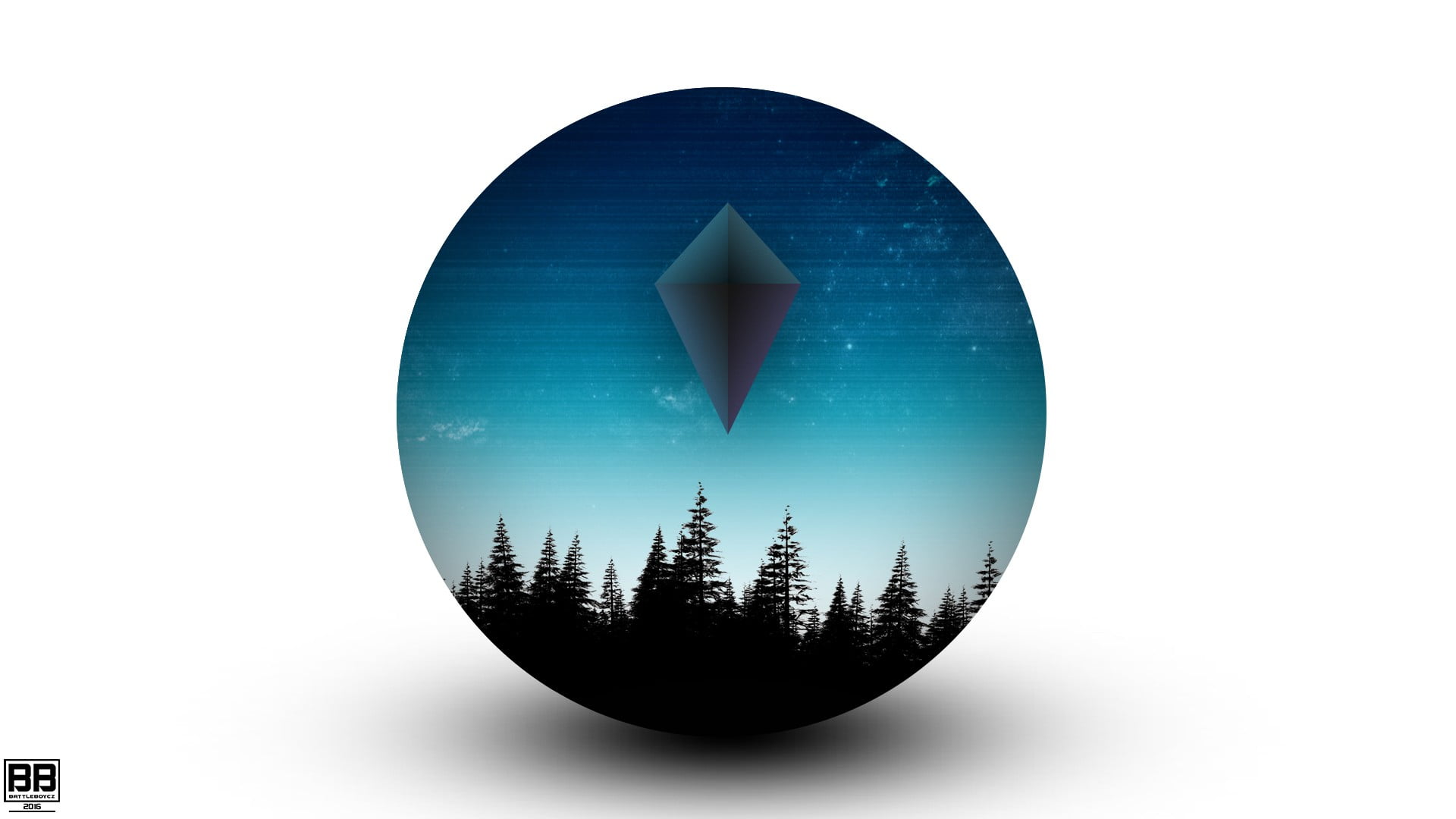 reflection, trees, close-up, forest, painting, transparent, shape, white background, space, blue, geometric shape, shiny, studio shot, still life, cut out, HD Wallpaper