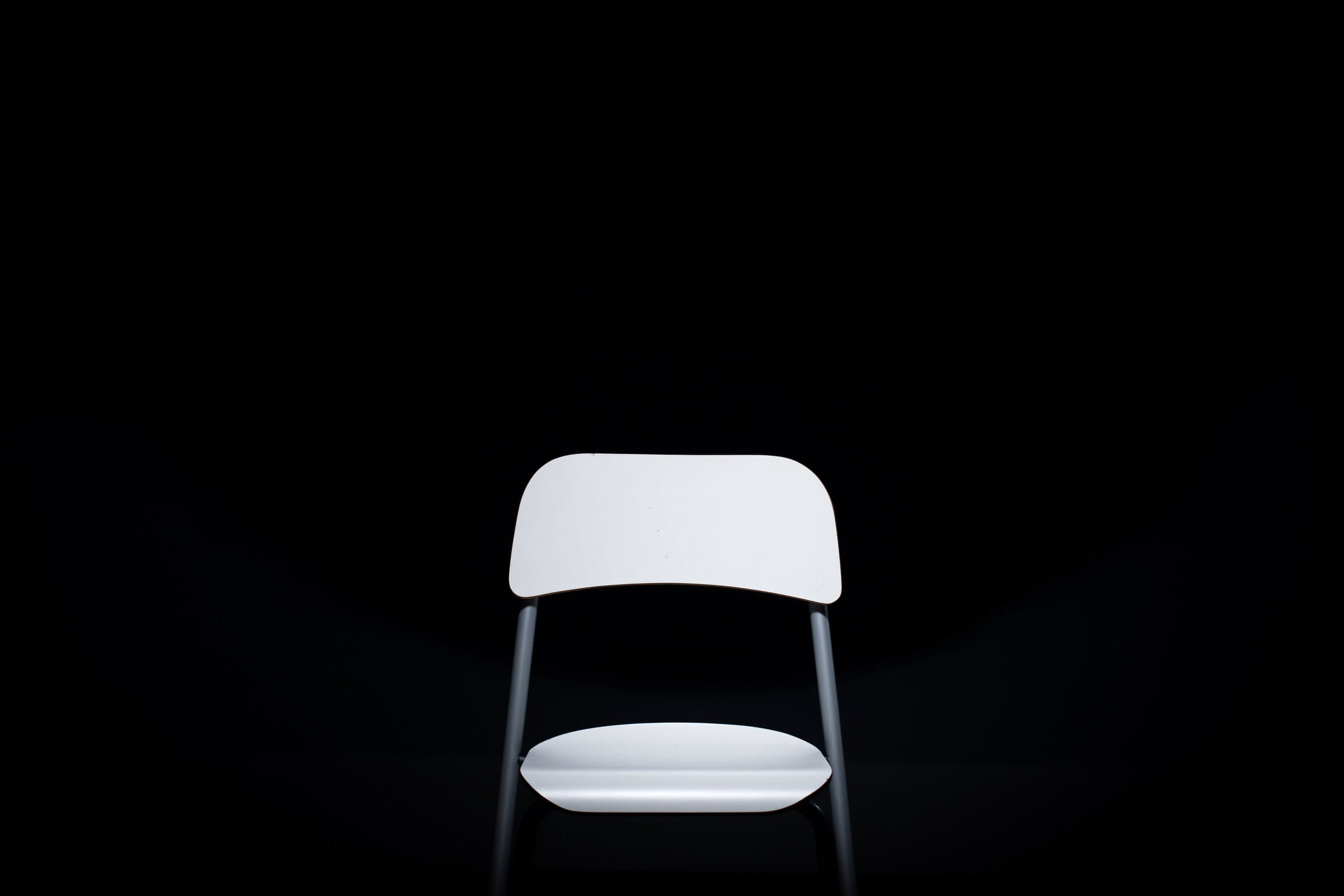 indoors, close-up, simplicity, chair, studio shot, black color, clean, colored background, single object, backrest, illuminated, copy space, black, black background, HD Wallpaper