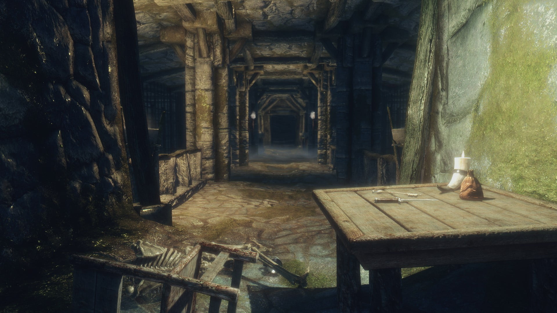 architecture, ancient, no people, The Elder Scrolls V: Skyrim, 1080P, nature, the past, painting, built structure, wood - material, ruined, abandoned, HD Wallpaper