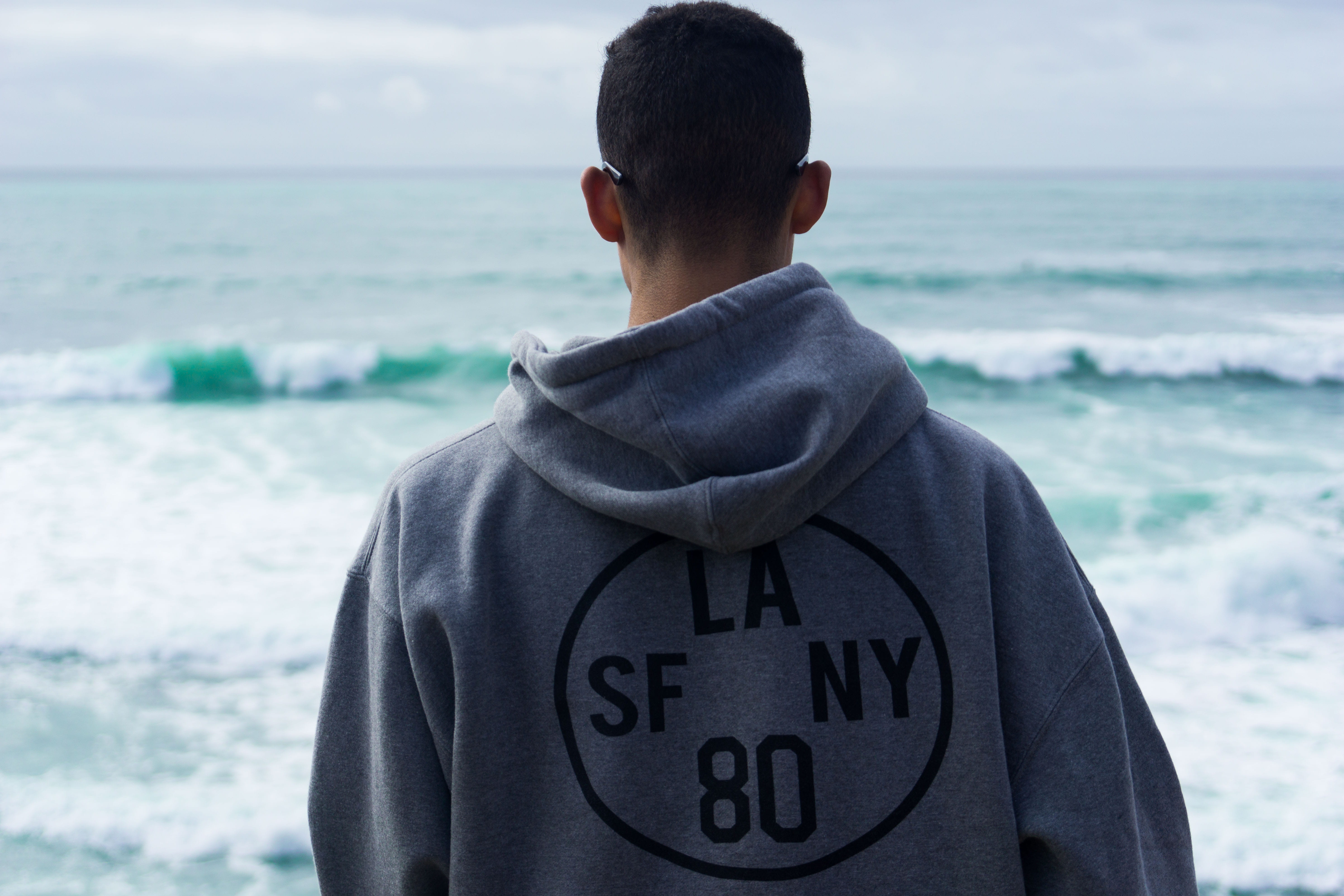 scenics - nature, man, hoodie, body, real people, vacations, shore, sea, hood - clothing, facing, land, person, one Person, grey, daytime, color Image, HD Wallpaper