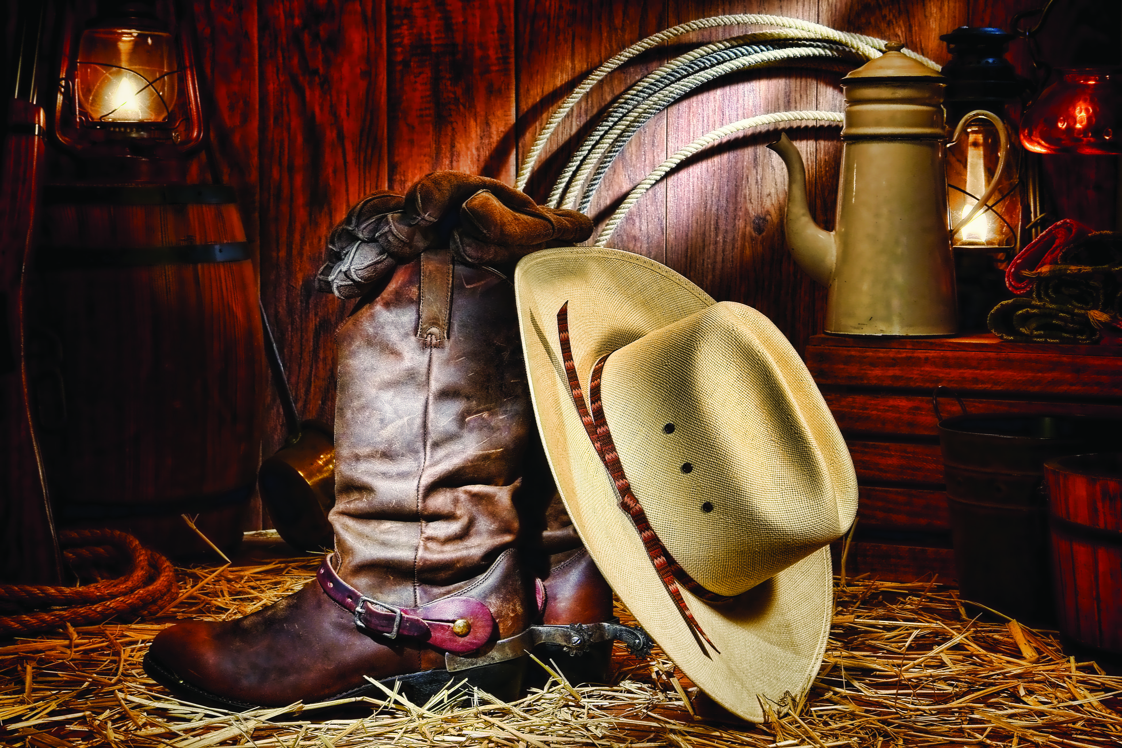 stable, boots, 4K, cowboy, hat, HD Wallpaper