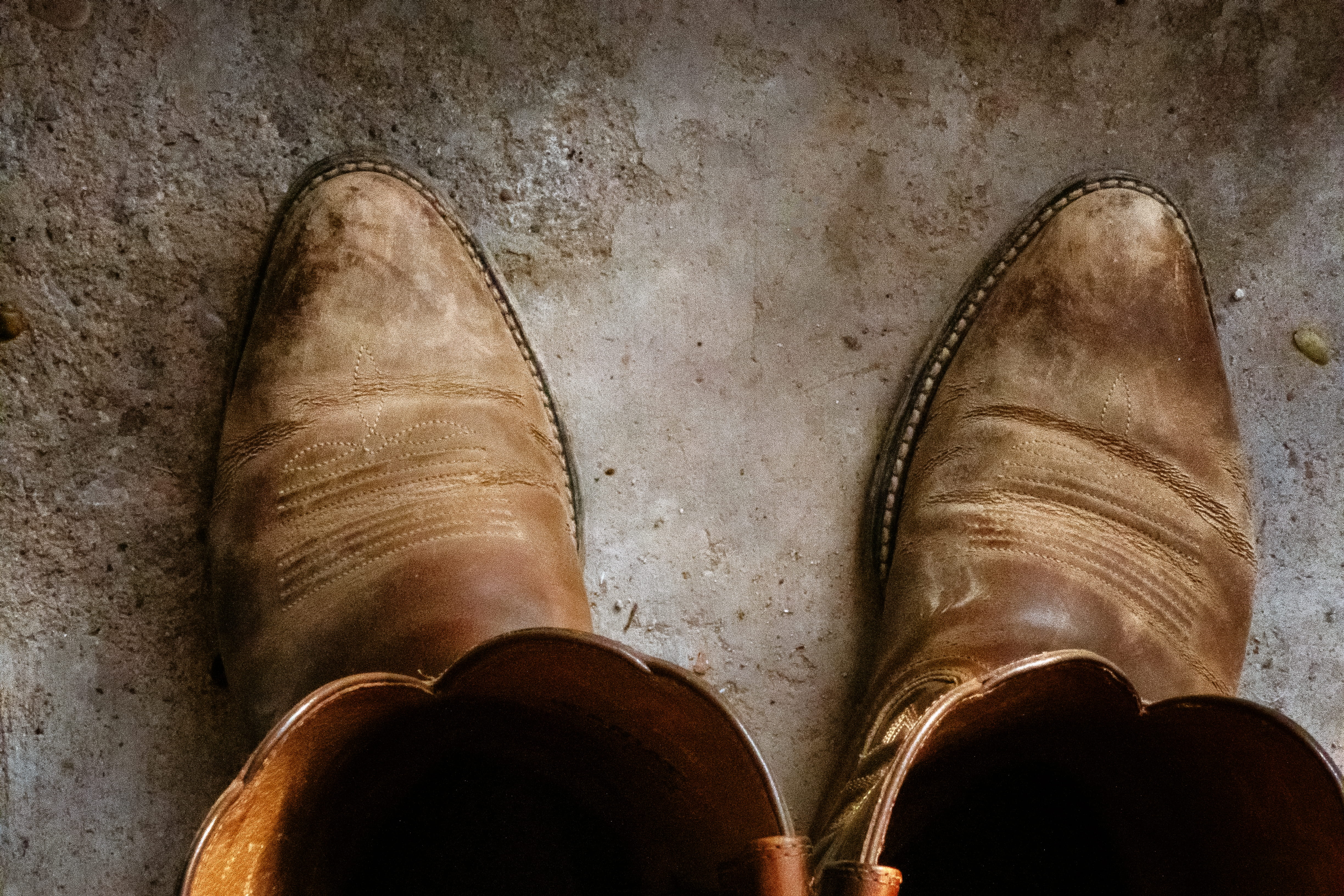 human leg, flooring, human foot, personal perspective, human body part, leather, boot, cowboy, body part, people, shoe, close-up, old, high angle view, HD Wallpaper