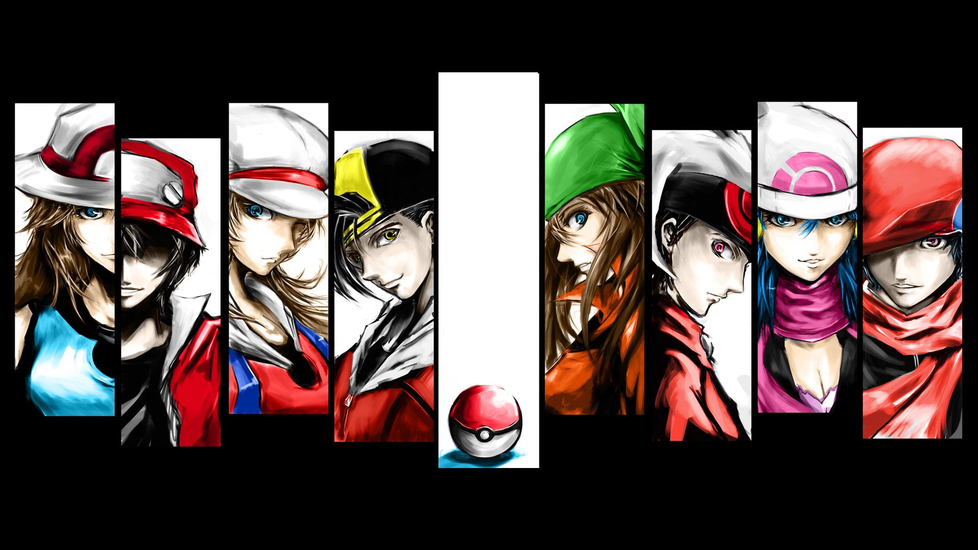 pokemon, poke, drawing, cartoon/comic, ball, hd, 1080P, HD Wallpaper