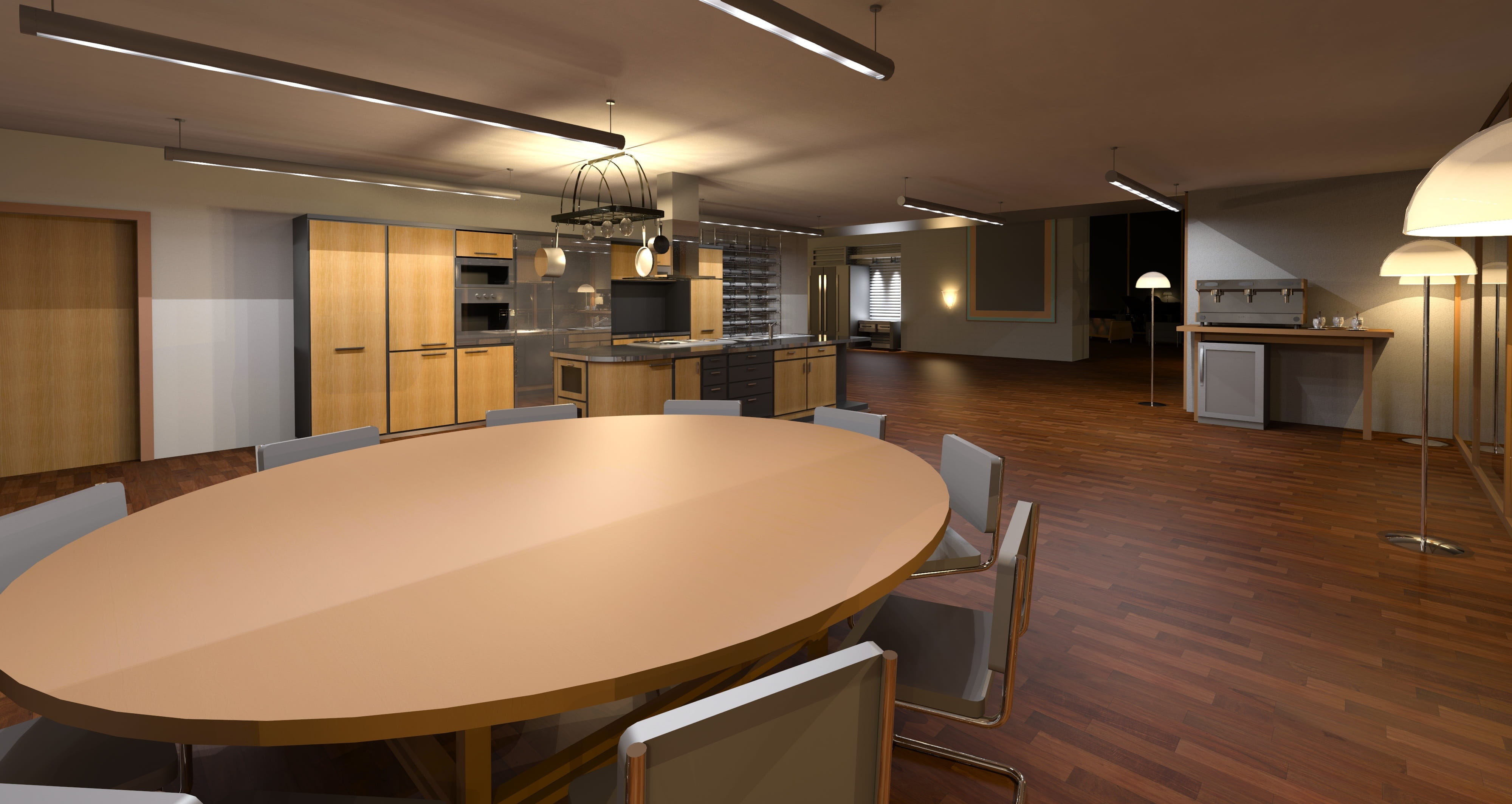 table, contemporary, wealth, kitchen counter, beside, ceiling, illuminated, seat, indoors, home, modern, lifestyle, lighting equipment, wooden, round, area, HD Wallpaper