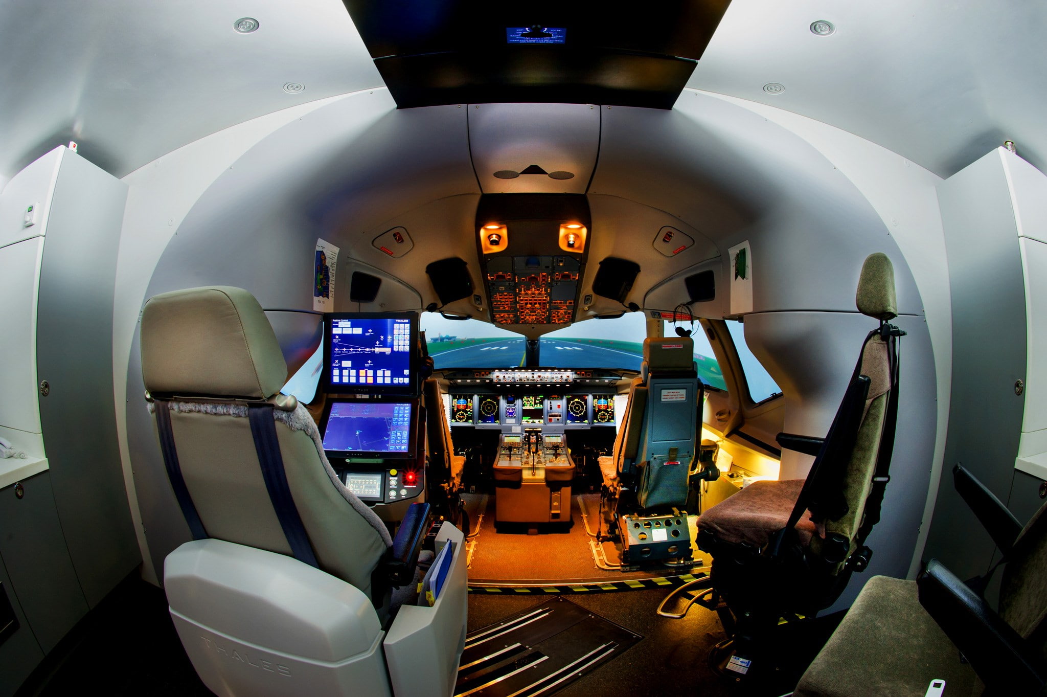 sukhoi superjet 100, luxury, mode of transportation, vehicle interior, indoors, travel, air vehicle, 1080P, airplane, control panel, passenger cabin, technology, HD Wallpaper