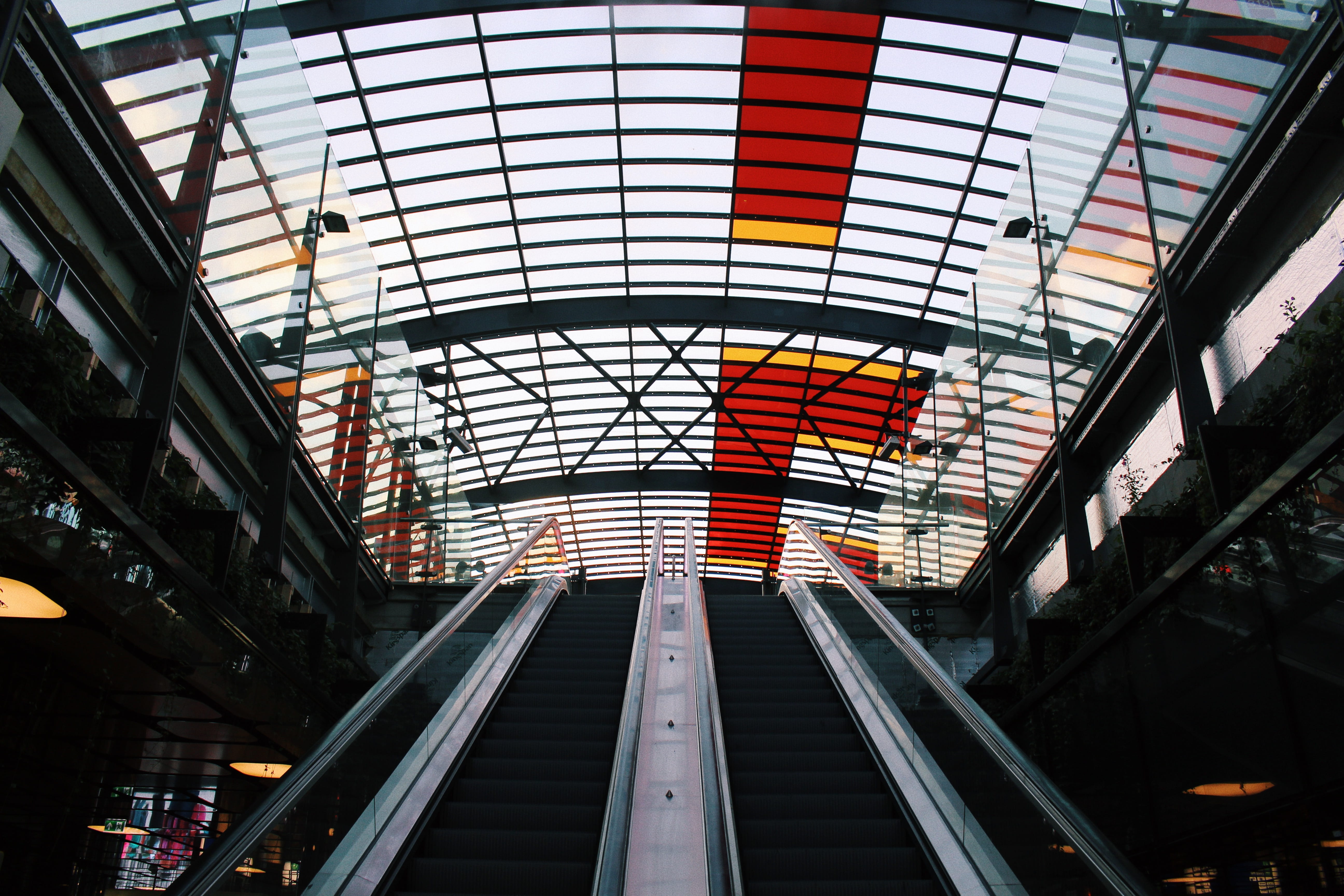 indoors, amsterdam, train station, modern architecture, ceiling, building, transport, glass - material, skylight, railroad station, light, construction, HD Wallpaper