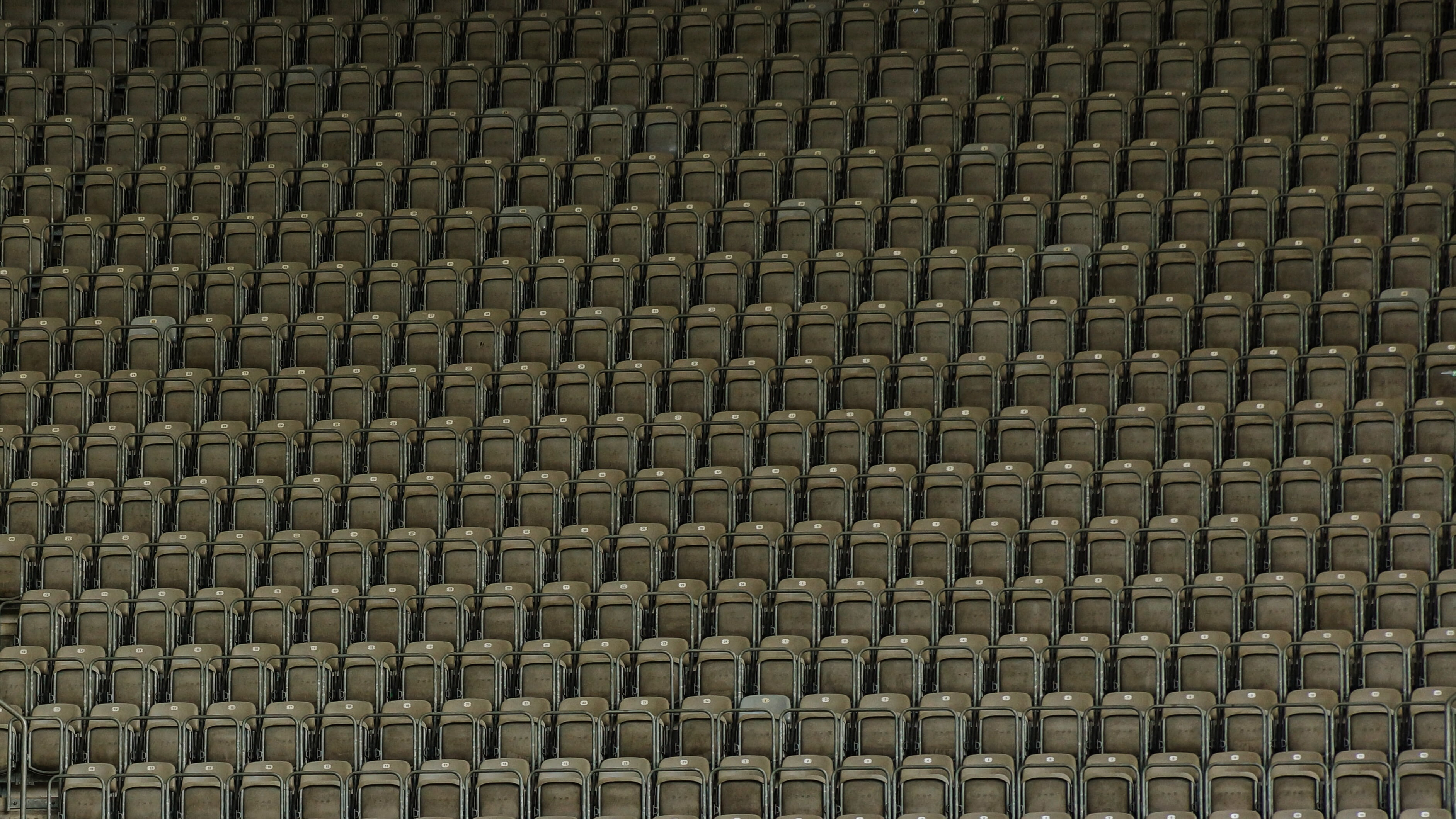 close-up, row, metal, arts culture and entertainment, full frame, football, stadium, soccer, repetition, no people, audience, backgrounds, empty, abstract, HD Wallpaper