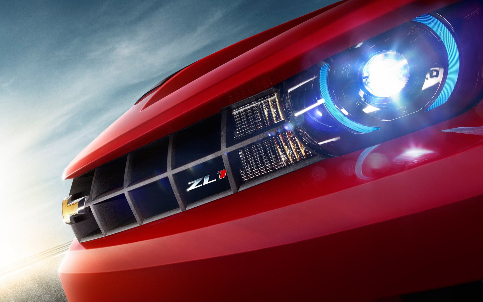 black, Muscle Car, chevrolet, 1080P, chevy, Chevy Camaro ZL1, headlight, Camaro, zl, HD Wallpaper