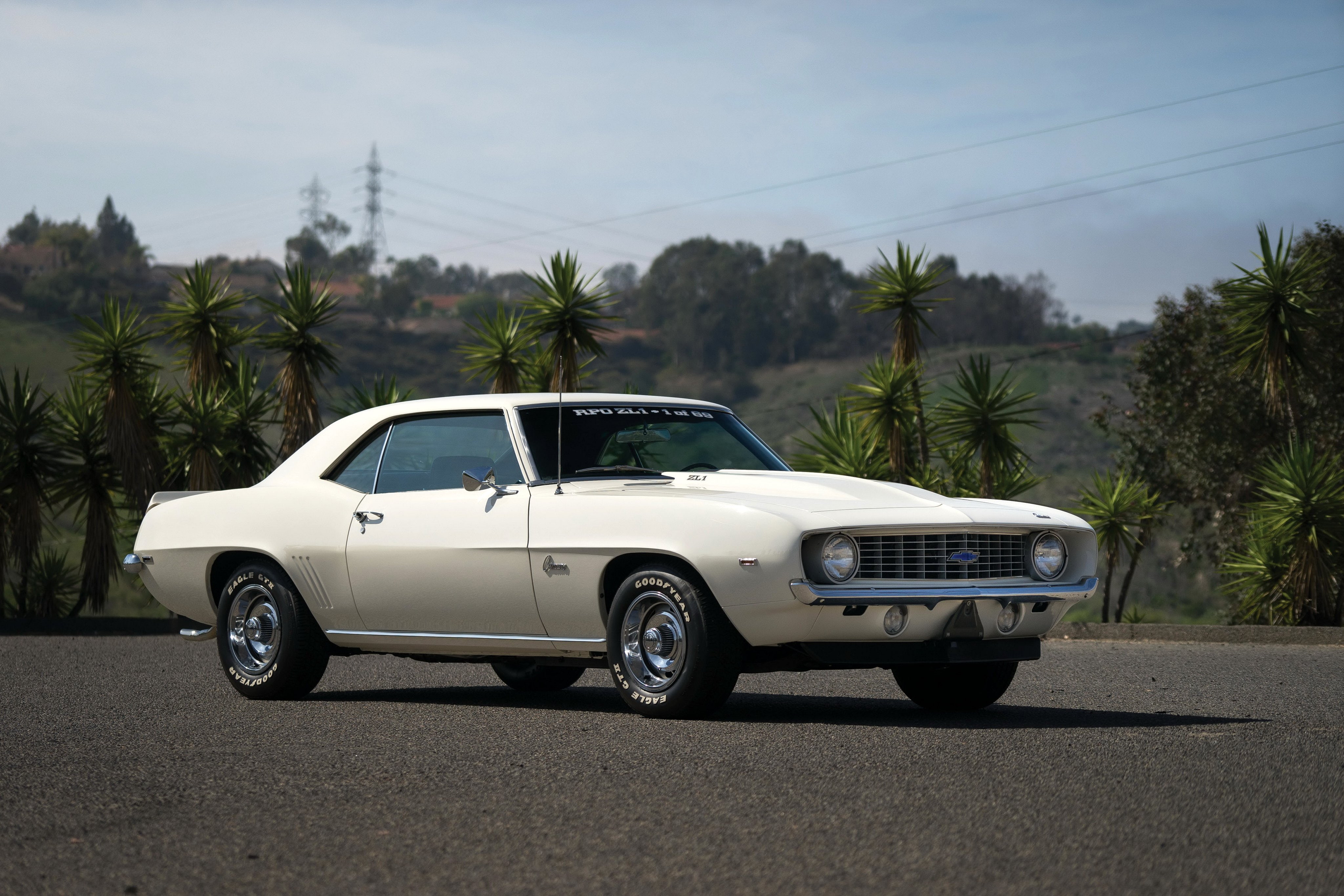 cars, white, chevrolet, zl-1, 1969, copo, 4K, coupe, camaro, dover, HD Wallpaper