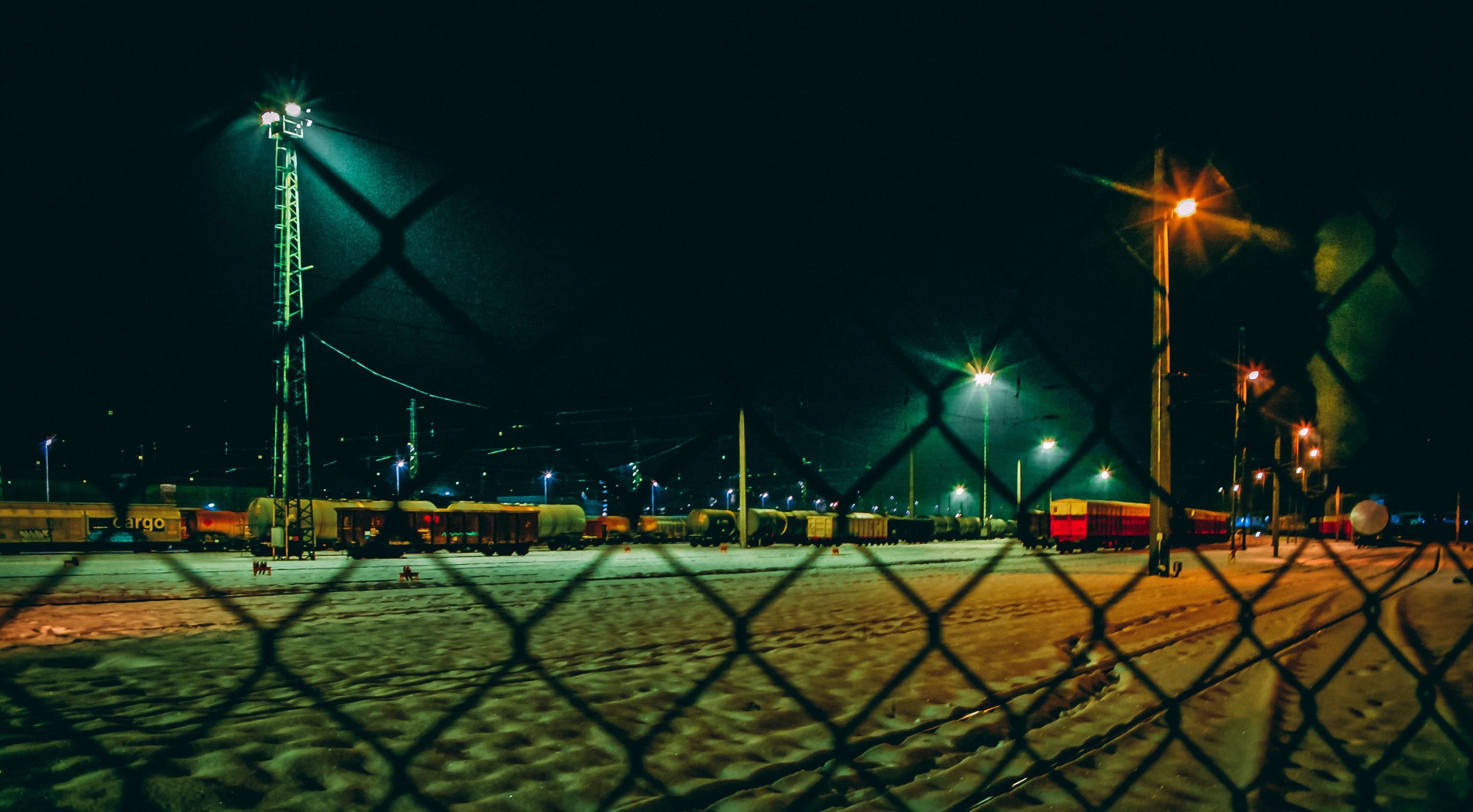 night, train, innsbruck, street, trains, soccer, austria, group of people, city, 2K, night photo, illuminated, chainlink fence, incidental people, trainstation, HD Wallpaper