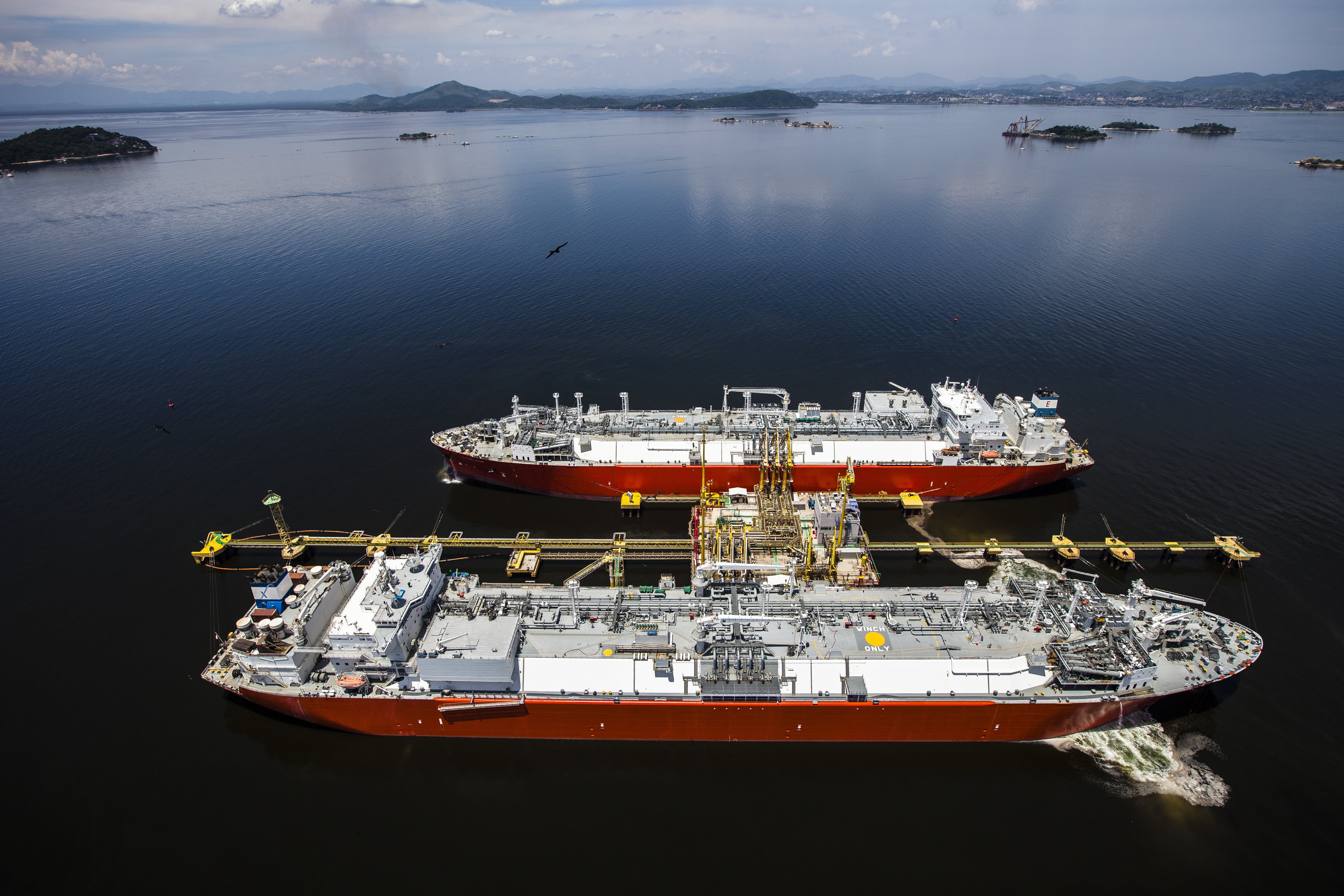 mode of transportation, architecture, nature, tanker, freight transportation, bay, moored, nautical vessel, gas, ships, outdoors, day, landscape, transportation, HD Wallpaper