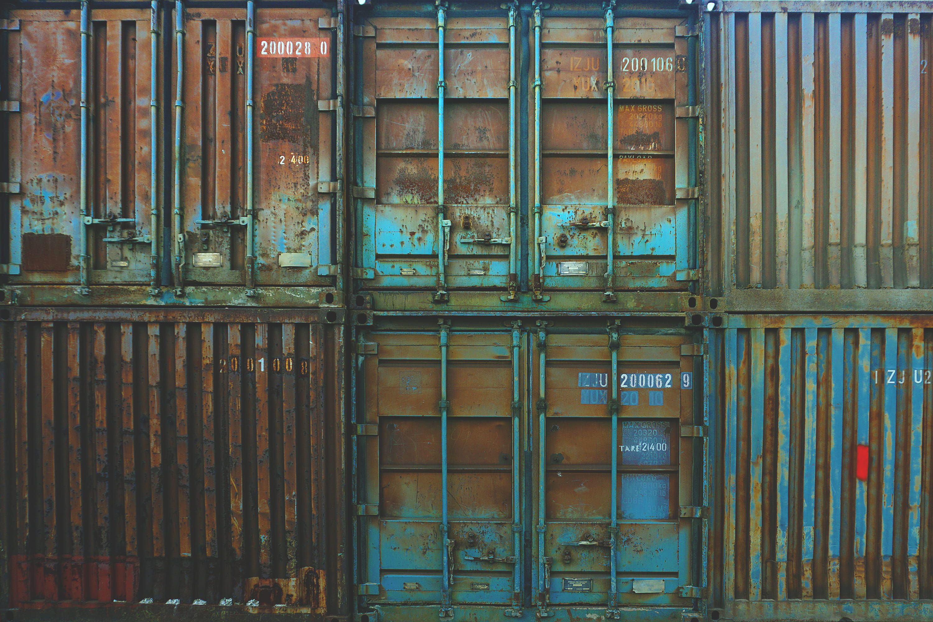steel, corrugated, shipping, cargo, outdoors, entrance, freight transportation, closed, industry, six, day, metal, no people, 2K, brown, warehouse, close-up, HD Wallpaper