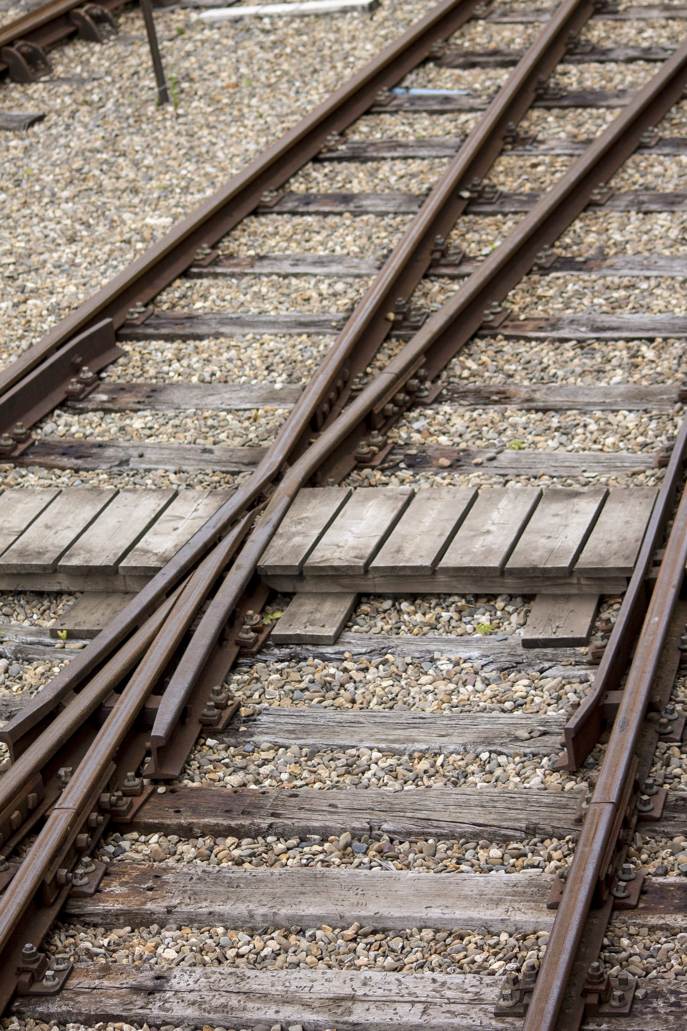 gravel, dutch railways, trains, high angle view, the way forward, tracks, Track, Train, shunting yard, day, solid, sleepers, rail transportation, sunlight, Phone HD Wallpaper