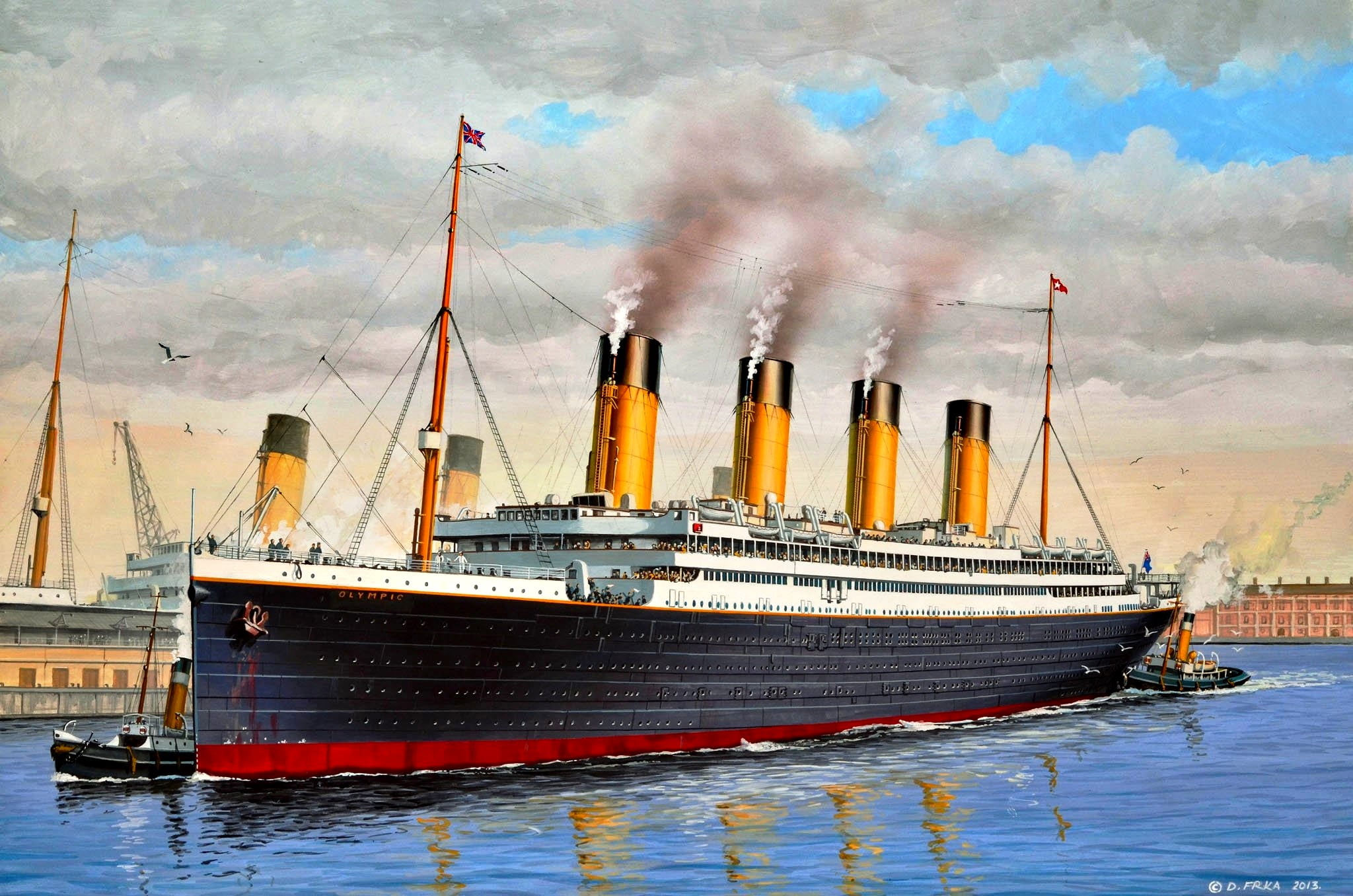 "Olympic", Transatlantic liner, The first of a series, 1080P, UK, three liners, class " Olympic", HD Wallpaper