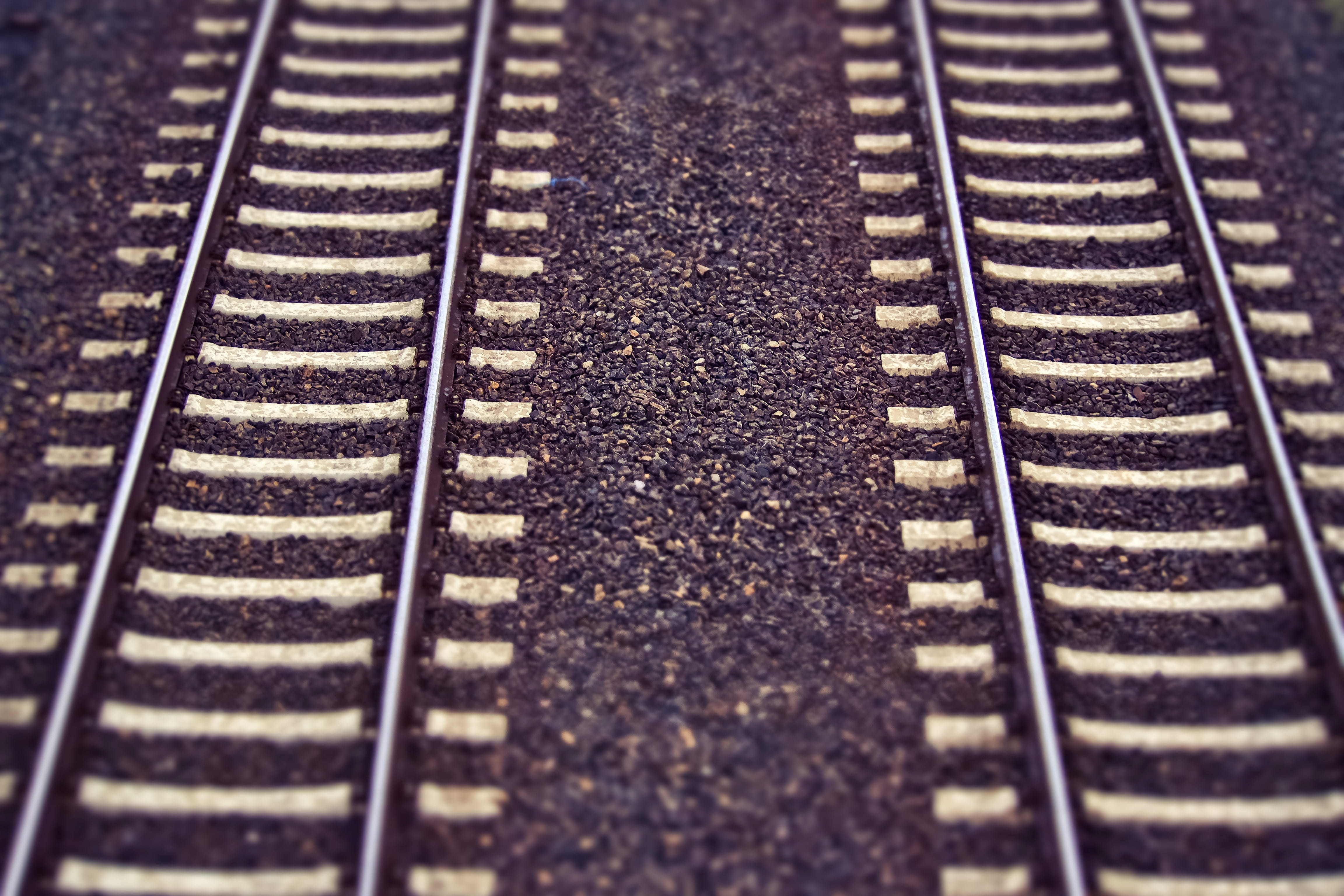 pattern, substructure, railway tracks, railway rails, parallel, railroad track, threshold, no people, road, full frame, selective focus, seemed, steel, HD Wallpaper