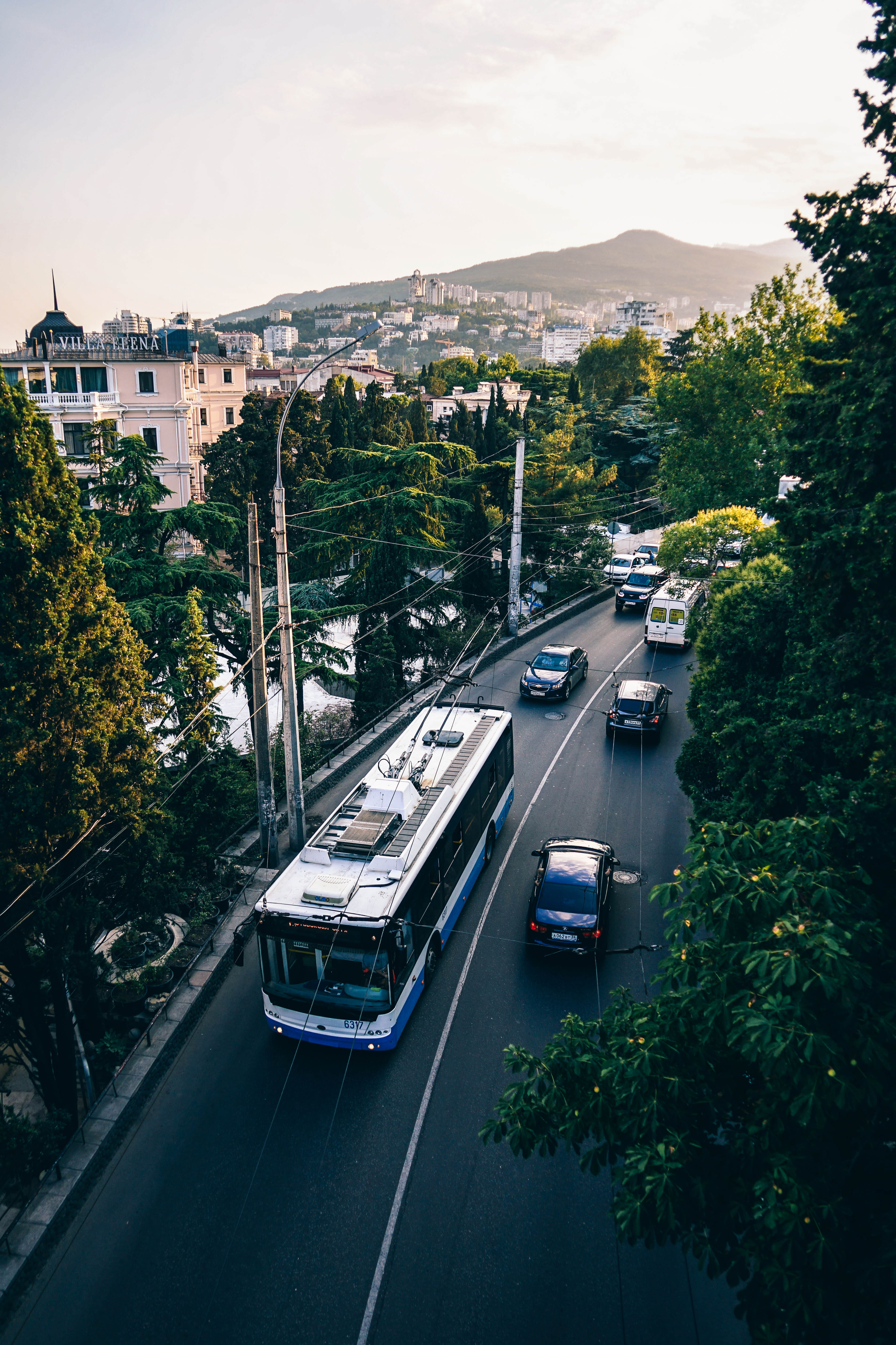 street, bridge - man made structure, connection, architecture, nature, modern, plant, motion, no people, high angle view, trees, vehicles, blur, outdoors, Phone HD Wallpaper
