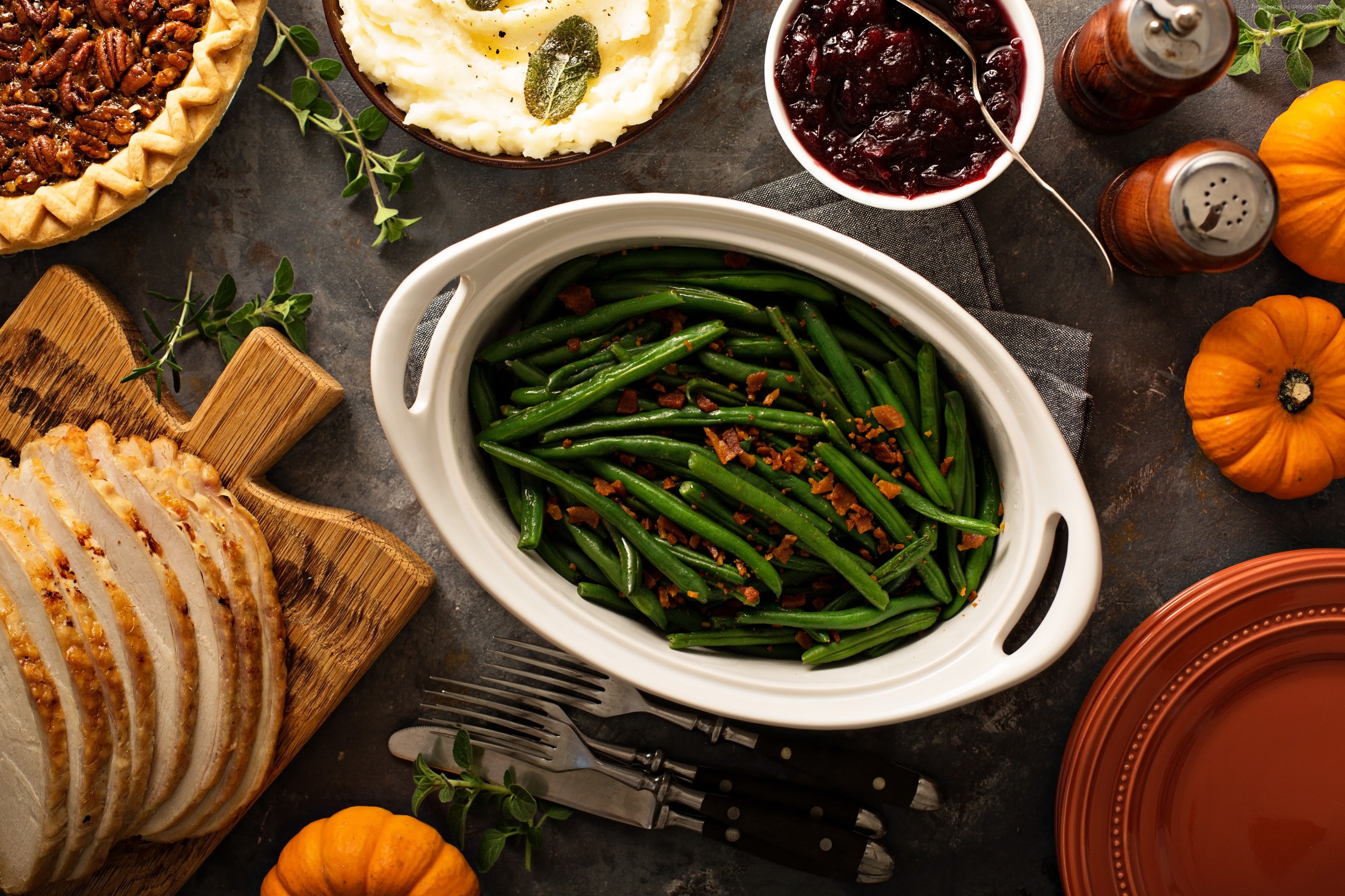 2K, pumpkin, asparagus, meat, 4k, sauce, HD Wallpaper