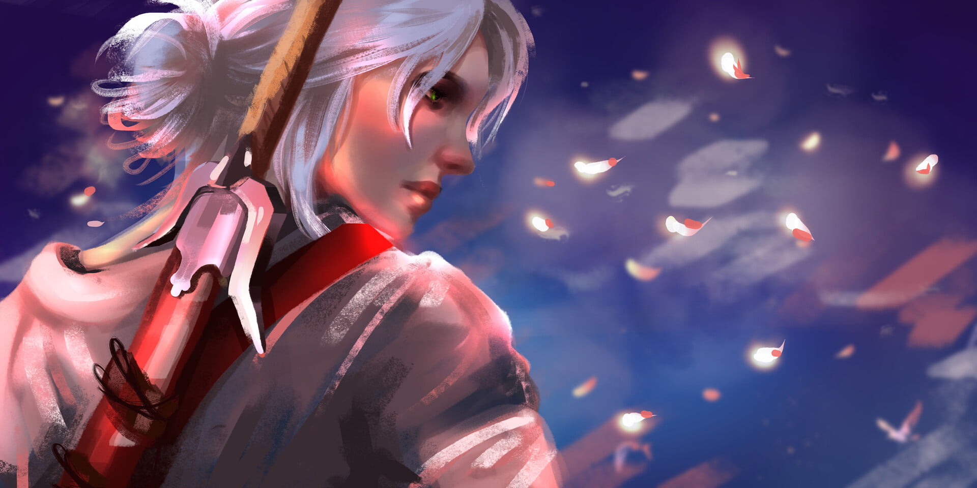 video game art, Ciri (The Witcher), fan art, Cirilla Fiona Elen Riannon, video game girls, The Witcher, artwork, Meghan Quwo, Ciri, Cirilla, blond hair, HD Wallpaper