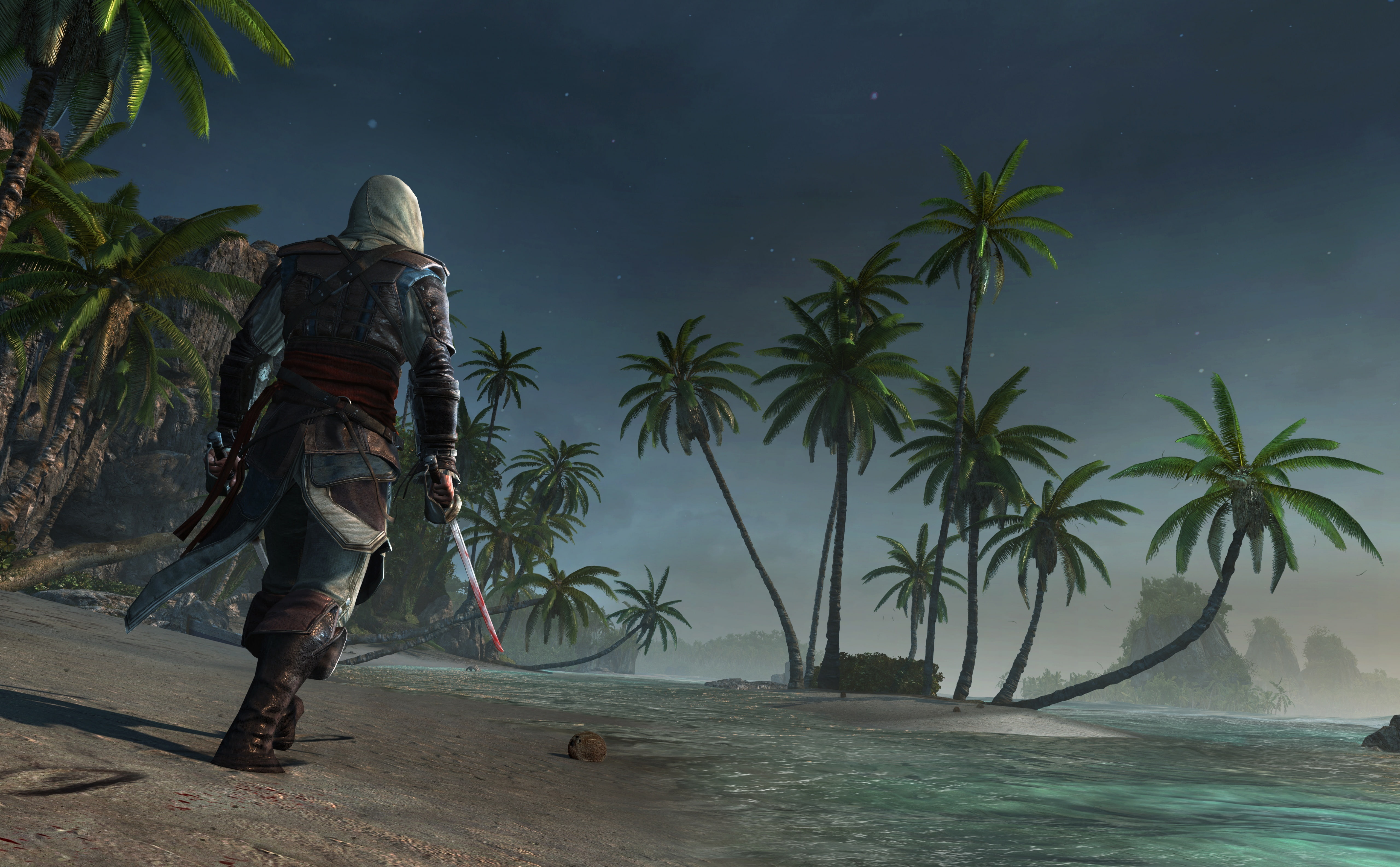 tree, full length, real people, beauty in nature, creed, water, character, men, rear view, sea, digital, leisure activity, nature, Assassins Creed, black, HD Wallpaper
