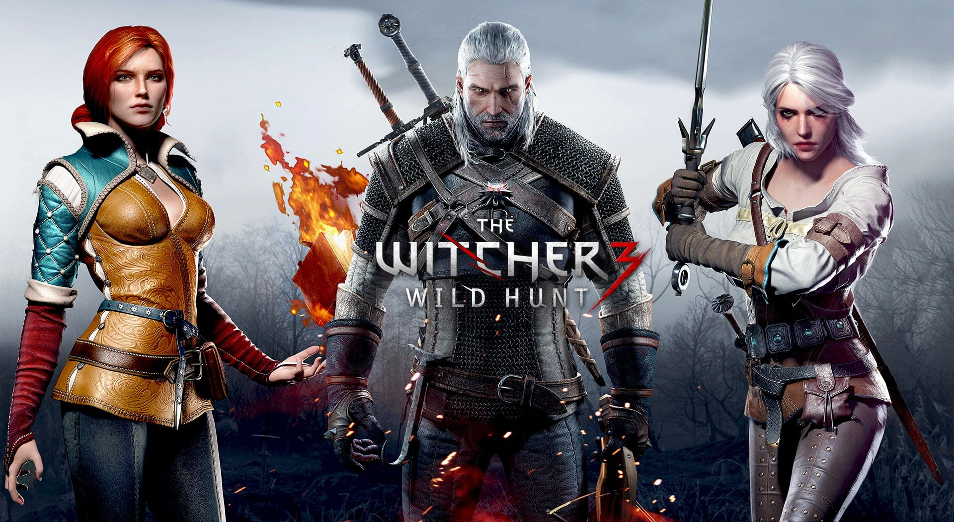 Triss Merigold, 1080P, hunt, witcher, The Witcher, wild, Ciri (The Witcher), game, Geralt of Rivia, video, The Witcher 3: Wild Hunt, HD Wallpaper