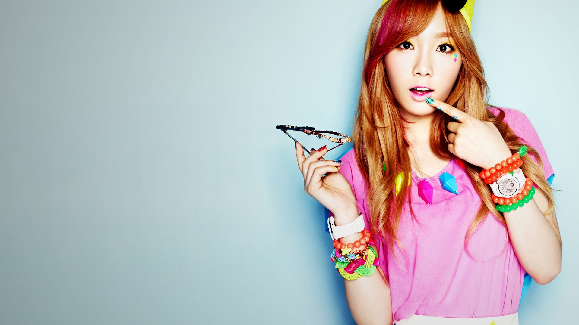 pink, scoop, neck, women, 1080P, s, Generation, TaeYeon, blouse, Girls, HD Wallpaper