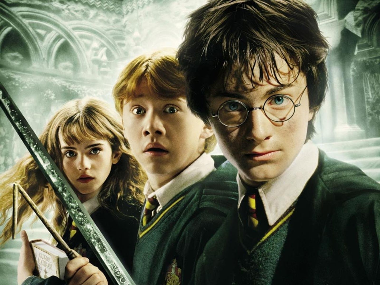 720P, teenager, teenage boys, Harry potter and the chamber of secrets, Ronald weasley, friendship, indoors, men, front view, childhood, girls, togetherness, HD Wallpaper