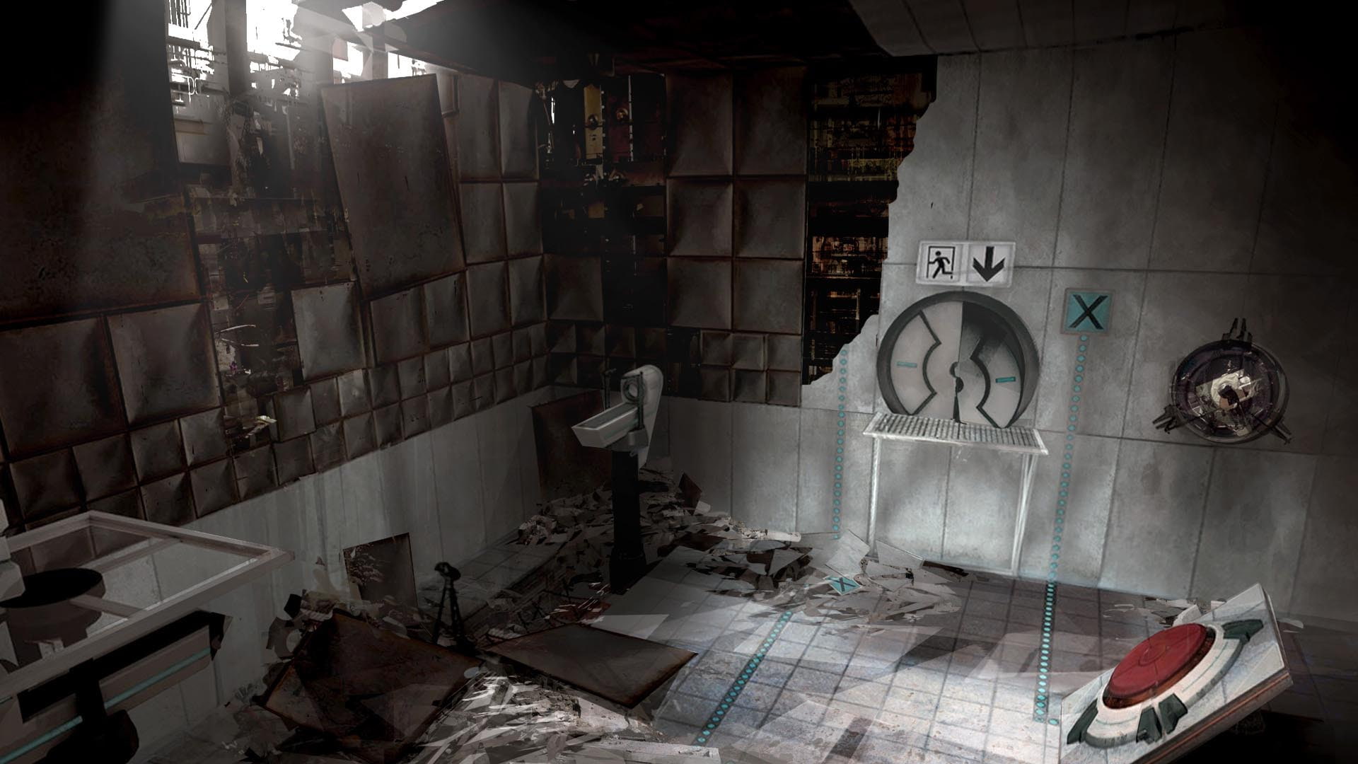 old, white, test, floor, chamber, tiled, gray, 1080P, hd, test chamber, HD Wallpaper