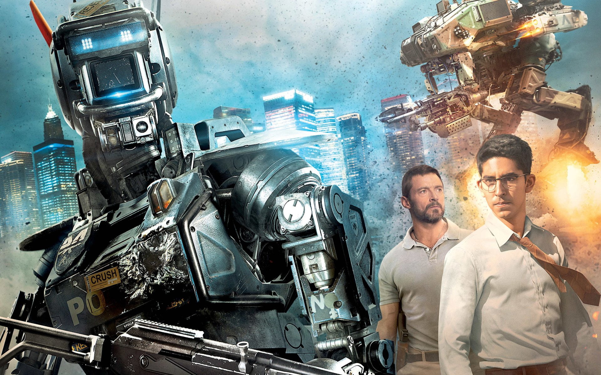 Deon Wilson, Vincent Moore, Hugh Jackman, Dev Patel, 1080P, Movie, Chappie, HD Wallpaper