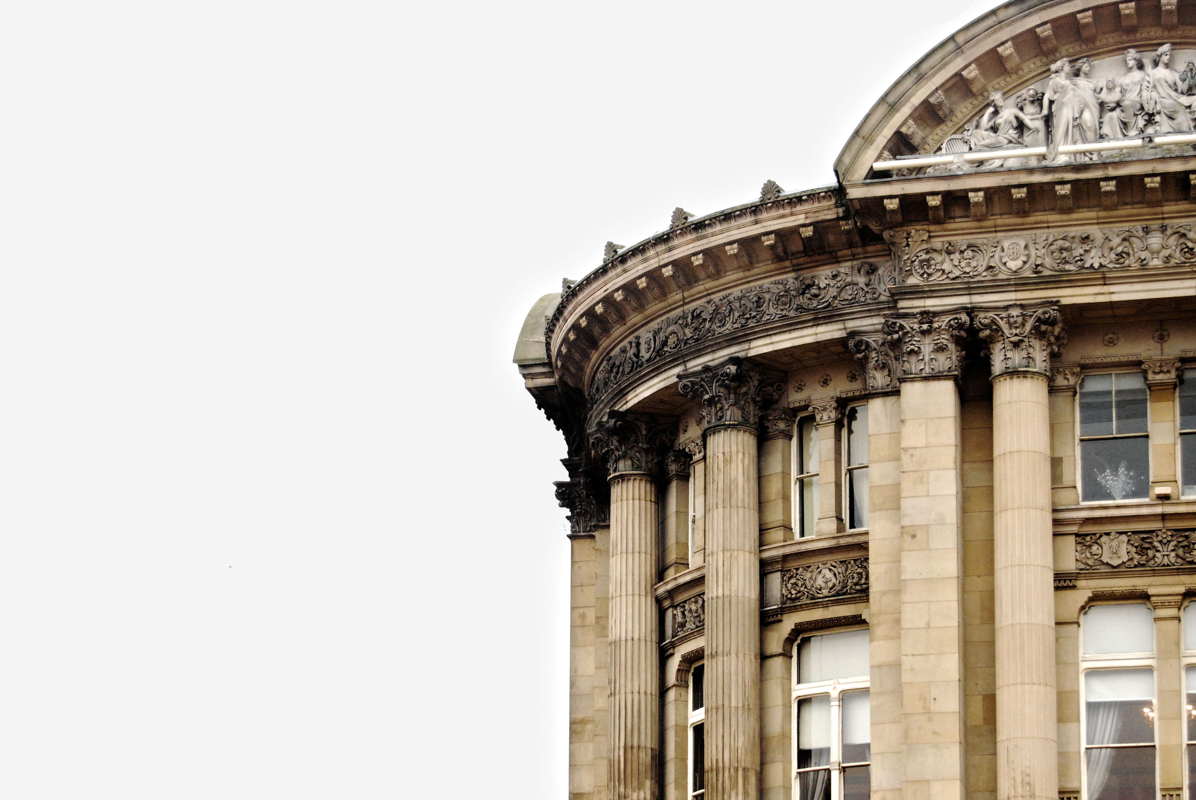 history, neo-classic, birmingham, b1 1bb, 4K, decoration, travel destinations, travel, column, statue, columns, sky, tourism, window, architectural column, HD Wallpaper