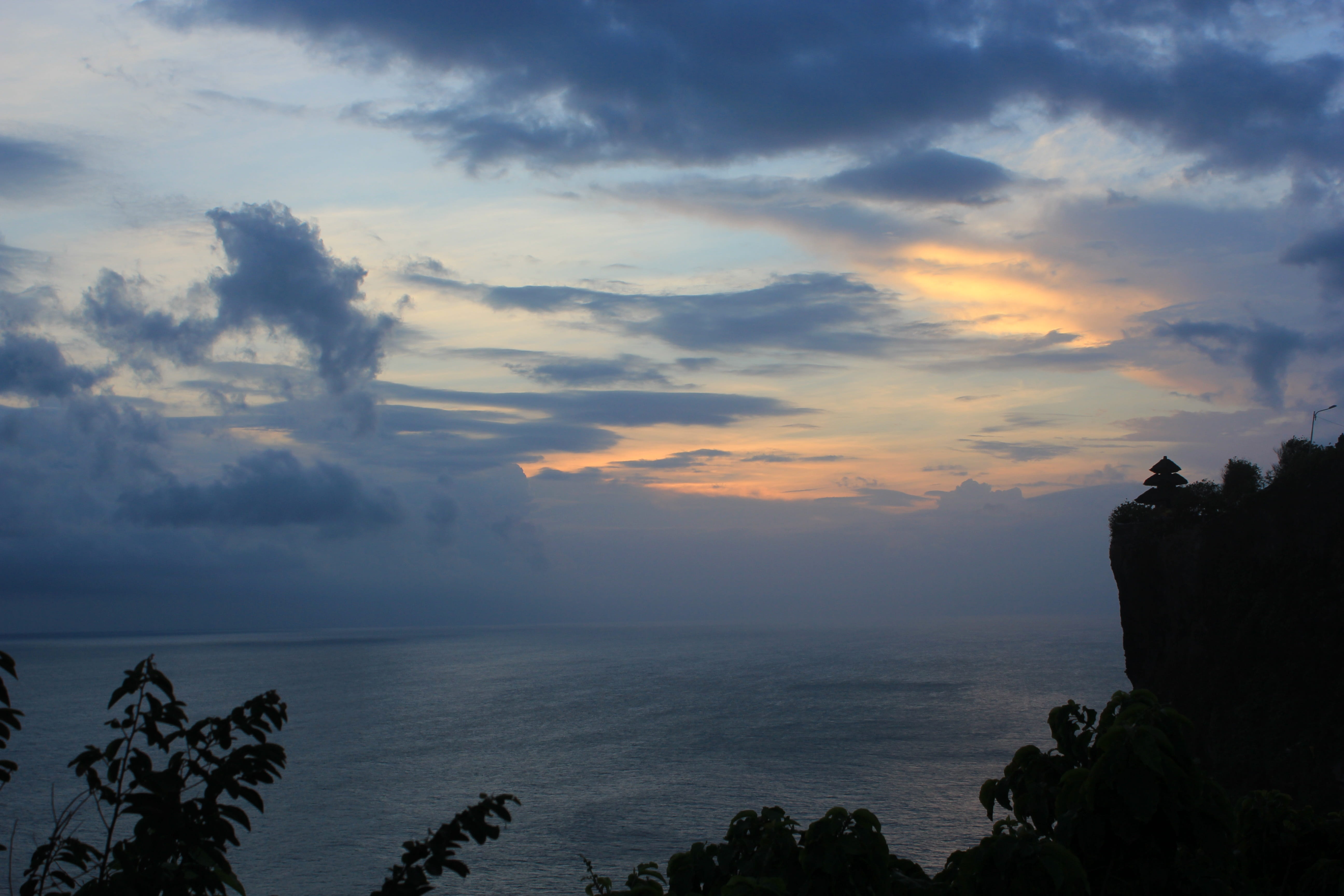 sky, scenics - nature, outdoors, idyllic, horizon, horizon over water, plant, indonesia, 5K, sun, cloud - sky, rock - object, nature, sunset, bali, vacation, HD Wallpaper