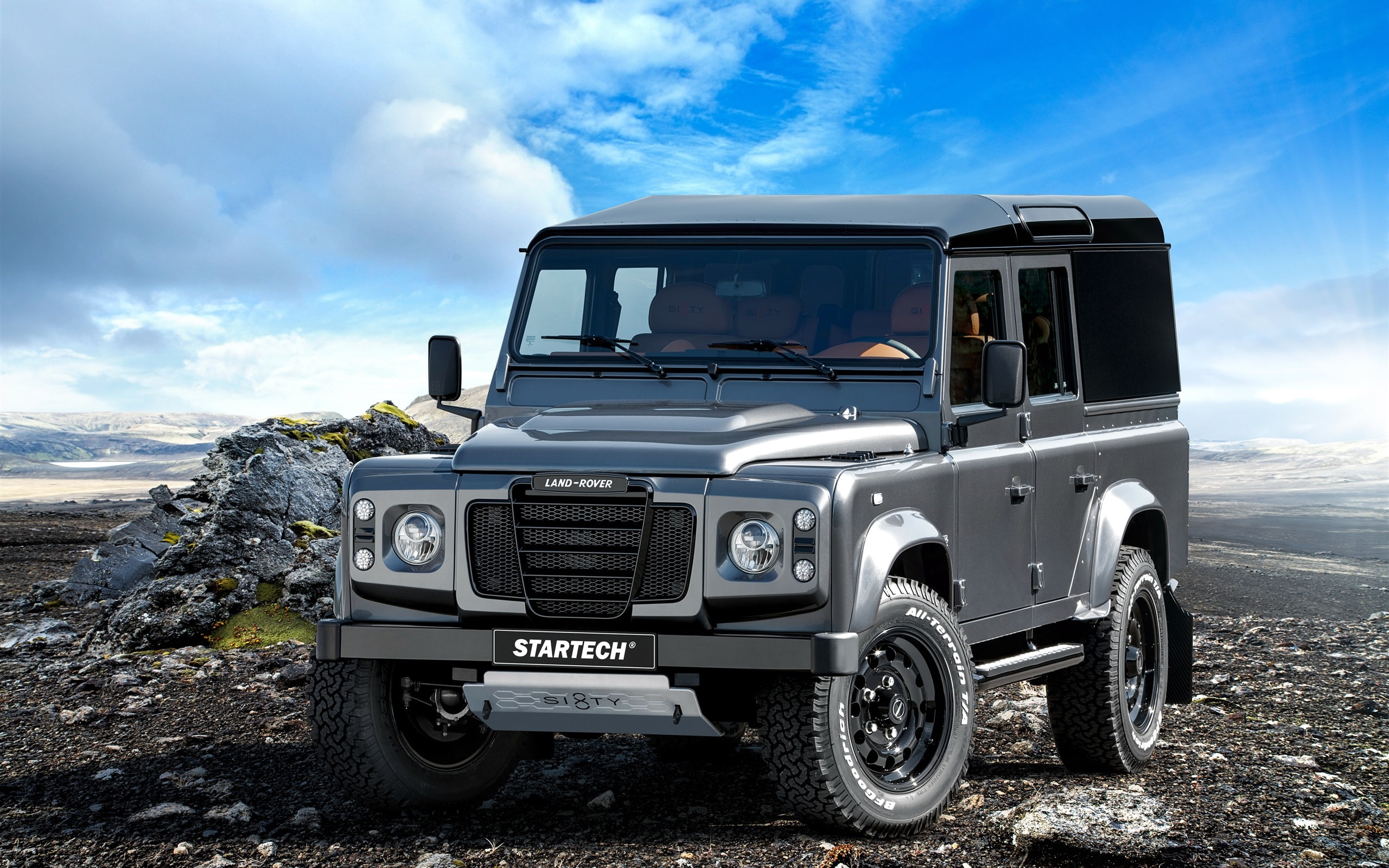 grey, Range, defender, 2K, 2015, startech, wrangler, Pickup, Rover, HD Wallpaper