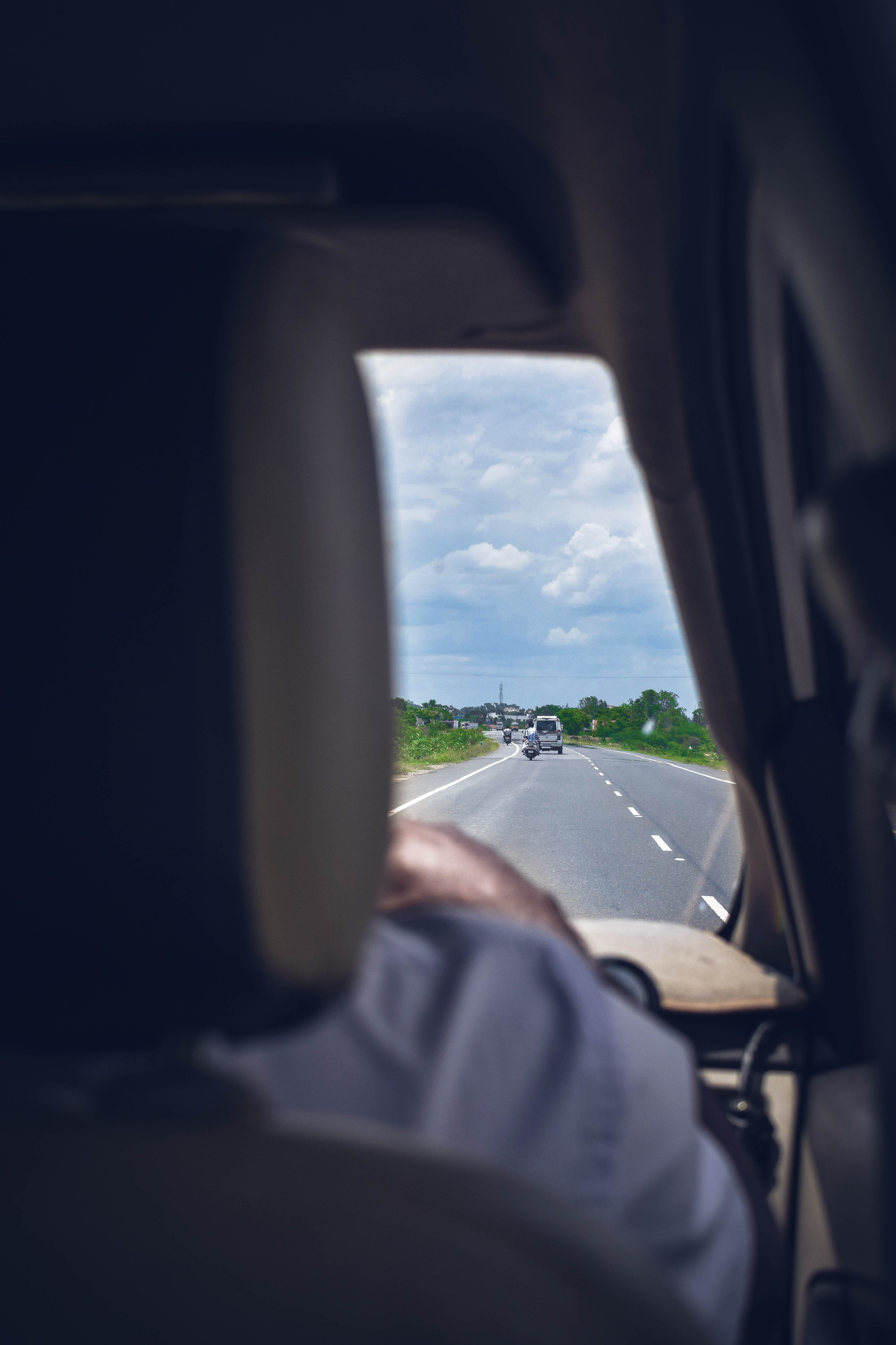 clothing, cushion, vehicle interior, indoors, car, mirror, vehicle, sky, human, car interior, journey, headrest, person, travel, cloud - sky, kerala, nature, Phone HD Wallpaper