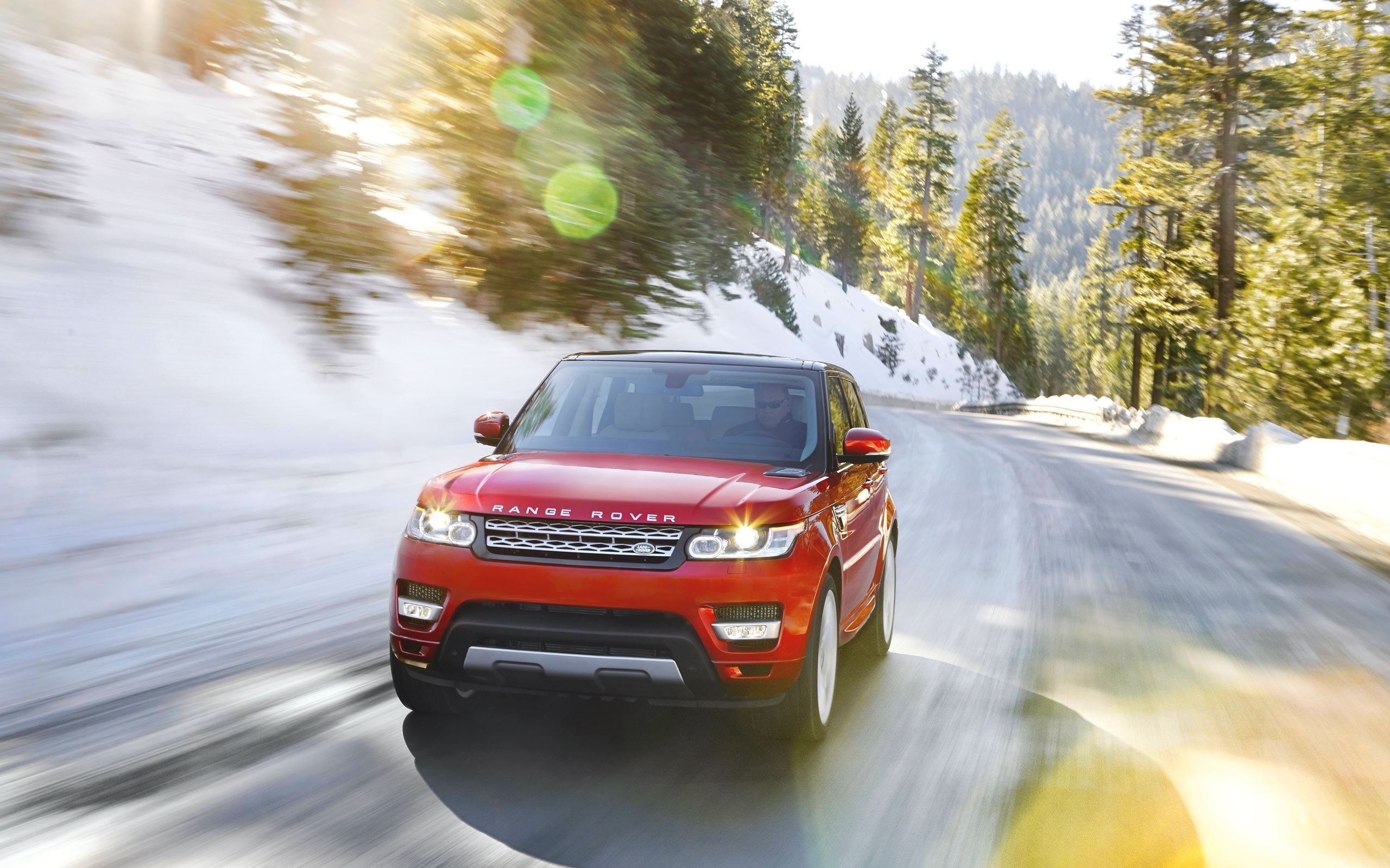 Land, 2K, Red, Rover, Winter, Range, Car, HD Wallpaper