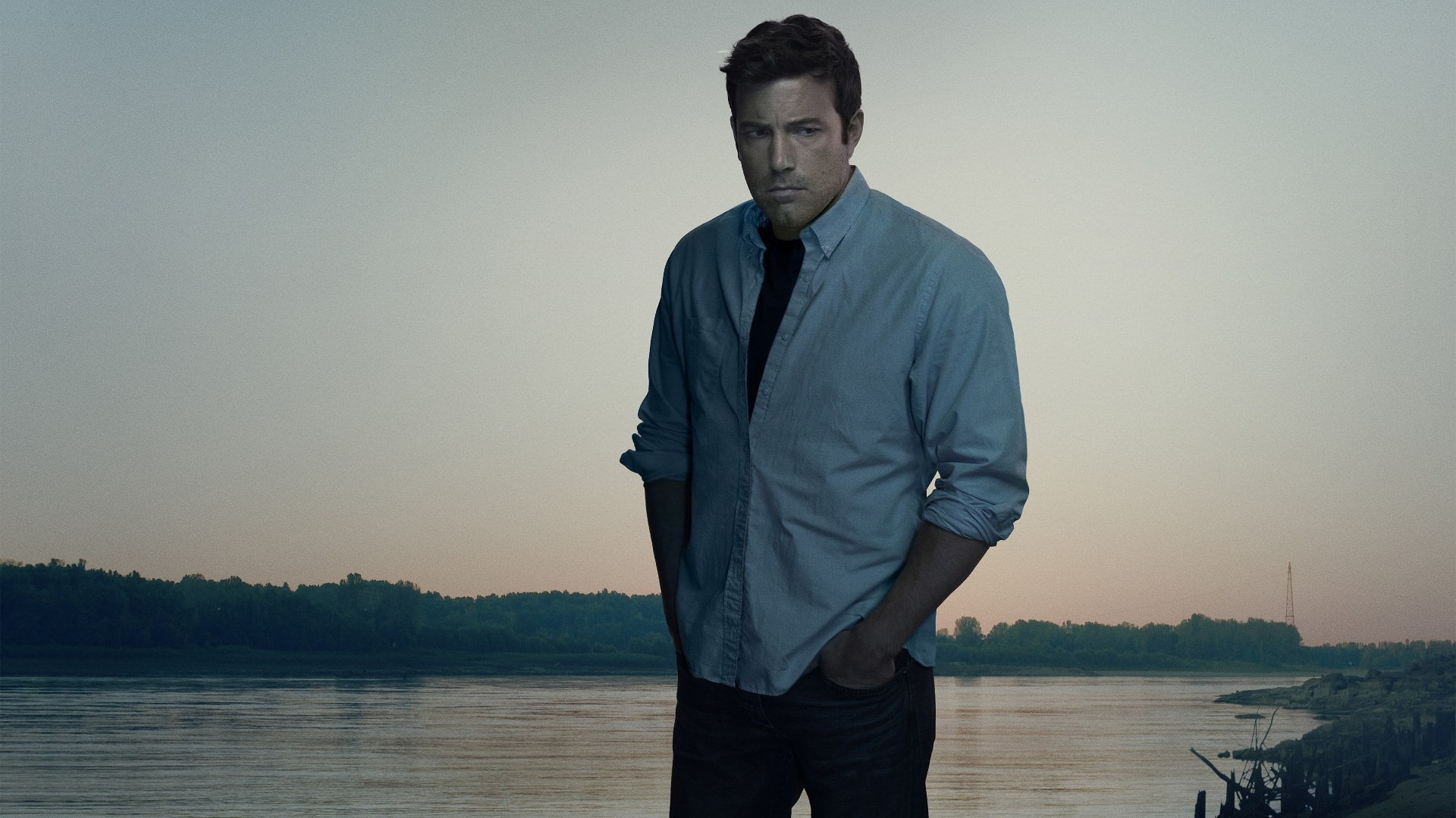 lifestyles, leisure activity, outdoors, river, sky, gone girl, front view, hands in pockets, water, young men, young adult, casual clothing, men, standing, HD Wallpaper