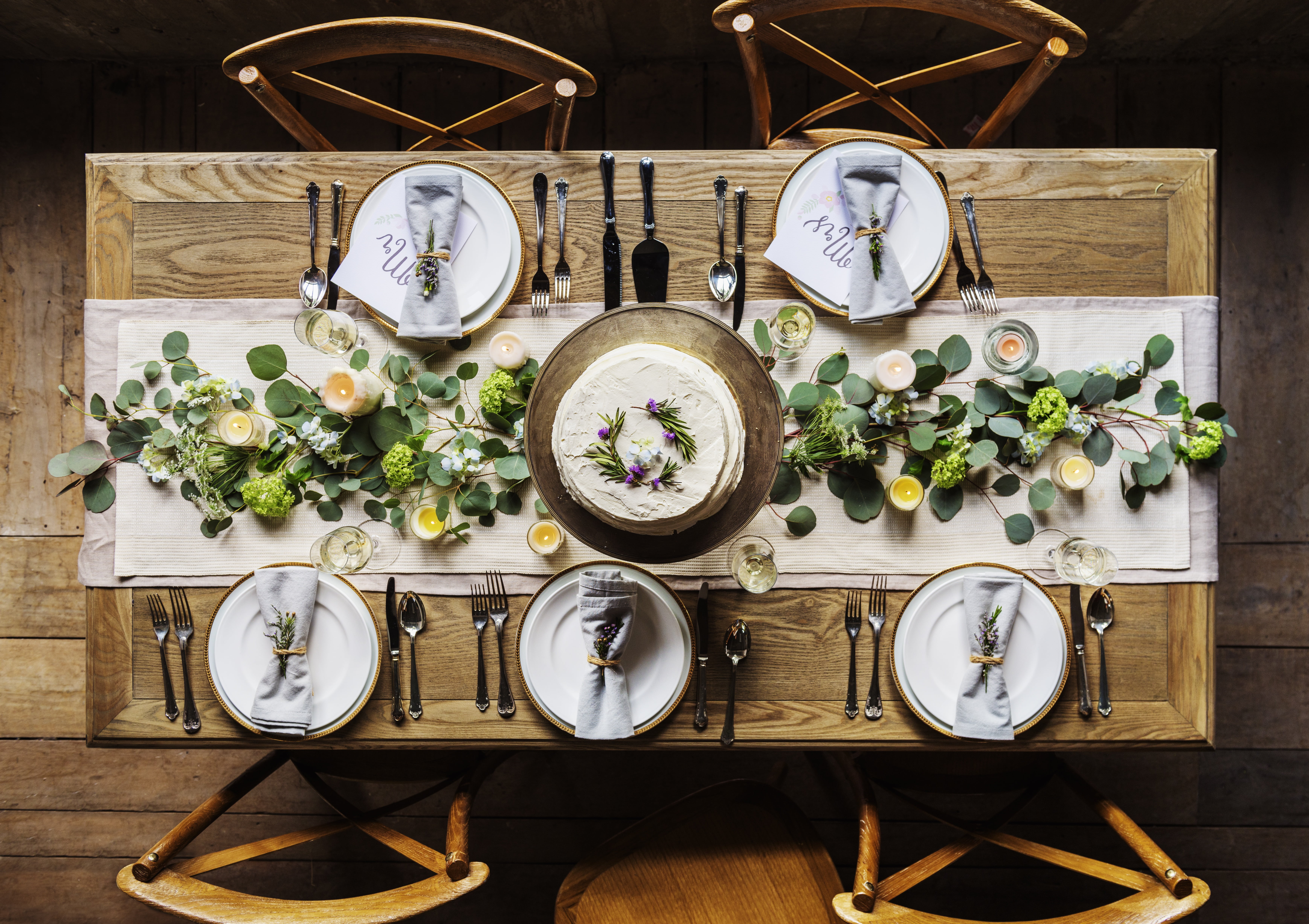 reception, decoration, happiness, supper, 5K, cloth, high angle view, dining table, table, wellbeing, day, wood - material, dish, restaurant, variation, HD Wallpaper