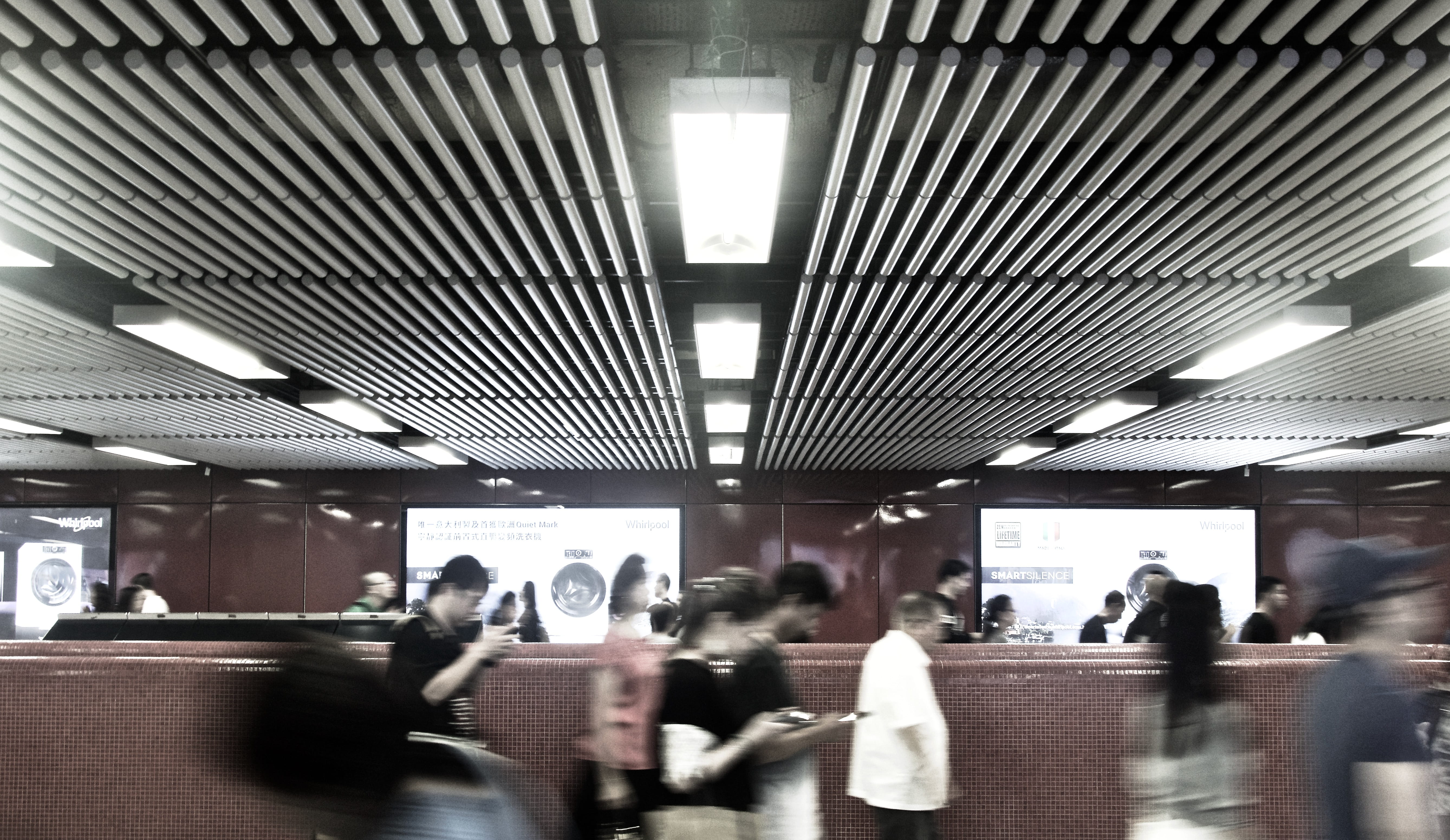 transport, ceiling, large group of people, person, lifestyles, public transportation, mode of transportation, architecture, 5K, lobby, men, table, blurred motion, HD Wallpaper