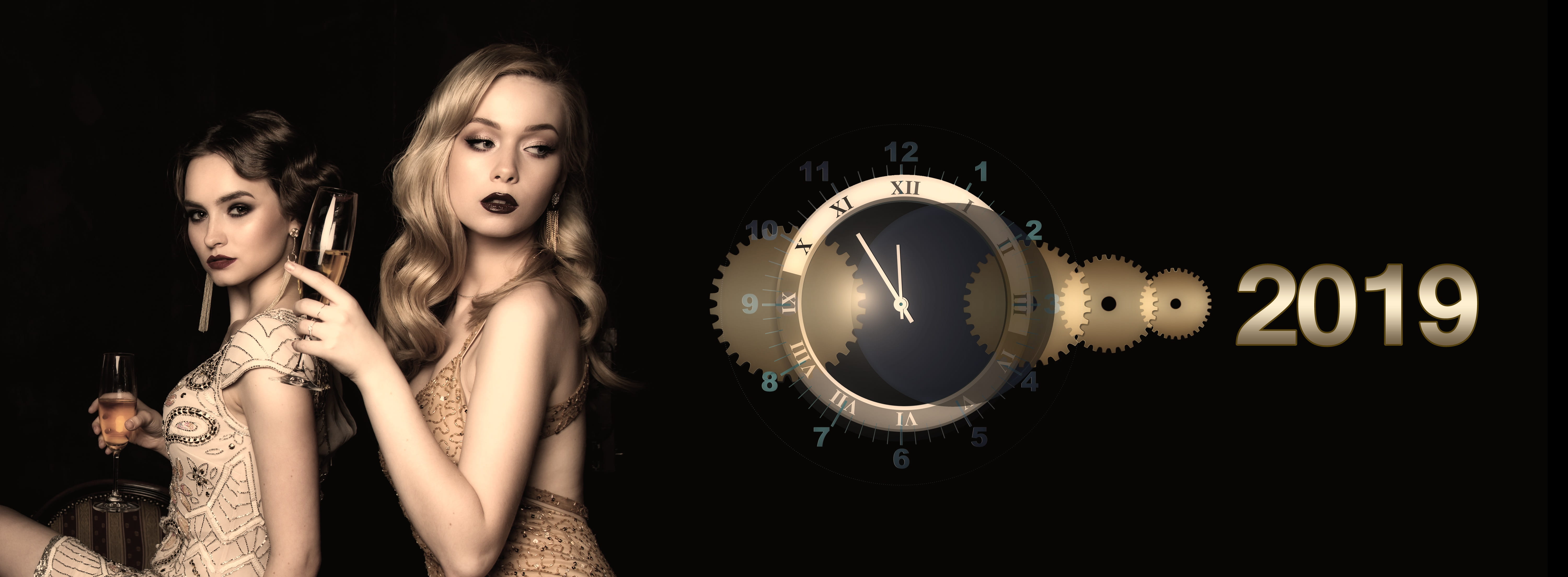 young adult, 2019, new years day, time, turn of the year, women, beautiful people, woman, glamour, advertisement, hairstyle, year, fashion, celebrate, beautiful woman, HD Wallpaper
