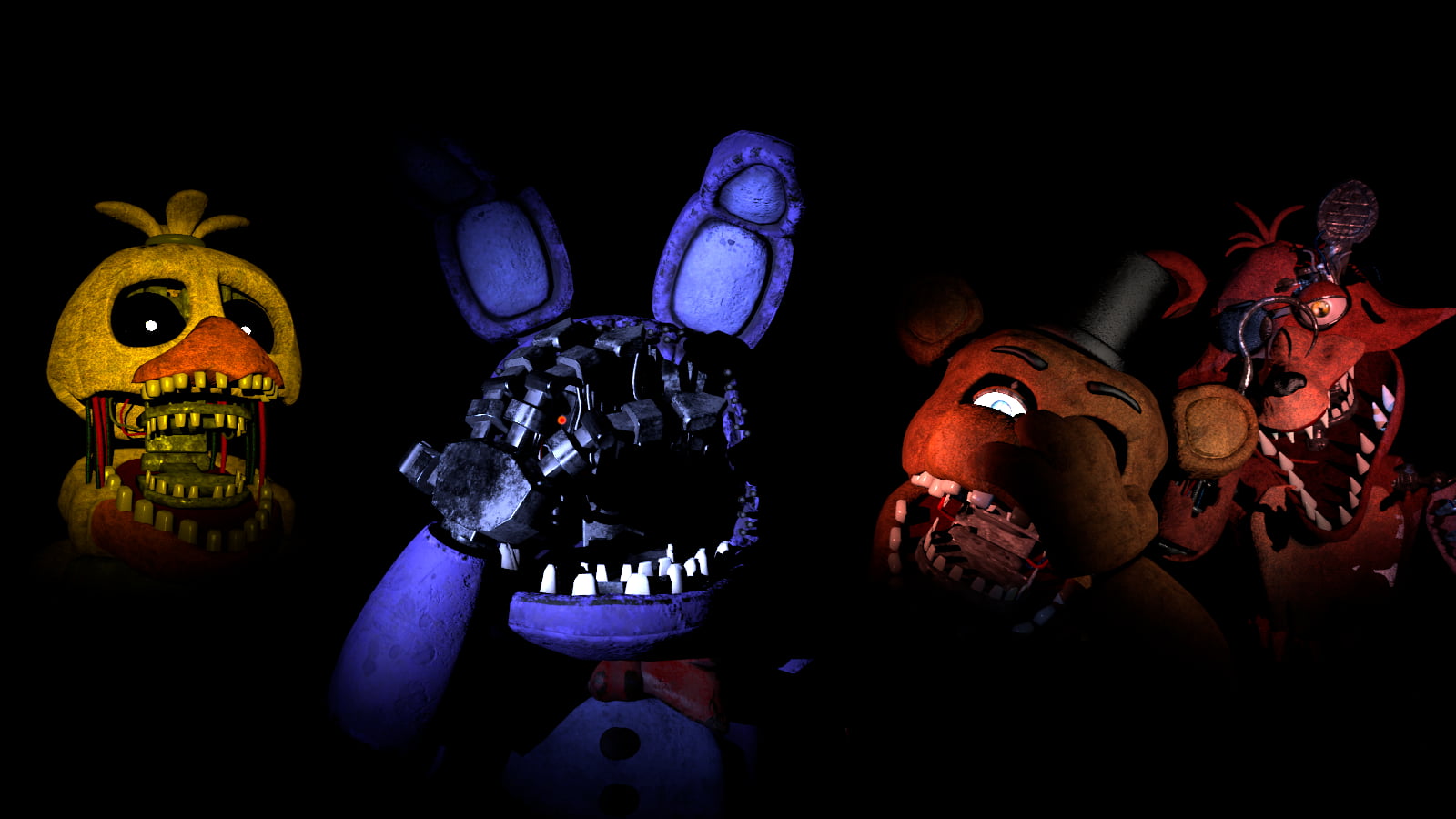glowing eyes, Source Filmmaker, Freddy Fazbear, 720P, Five Nights at Freddys, HD Wallpaper