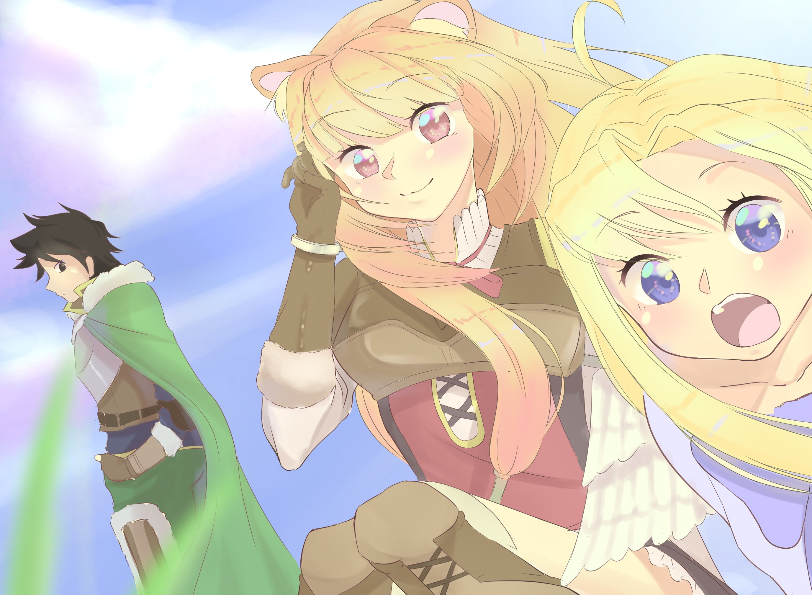 Naofumi Iwatani, Raphtalia (The Rising of the Shield Hero), 2K, Filo (The Rising of The Shield Hero), The Rising of the Shield Hero, Anime, HD Wallpaper