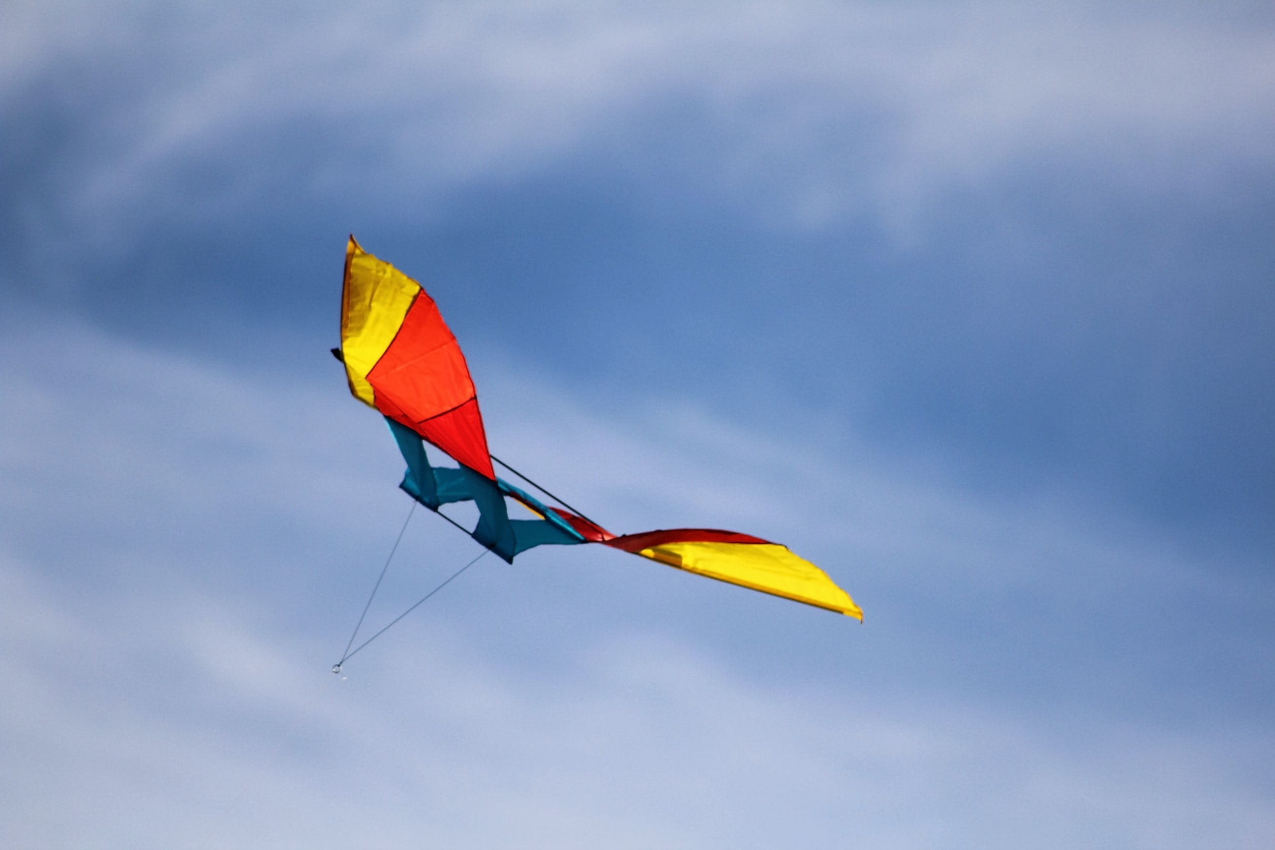 colorful, outdoors, windy, environment, freedom, mid-air, clouds, multi colored, no people, wind, kite - toy, herbstwind, sky, autumn, blue, flag, nature, HD Wallpaper