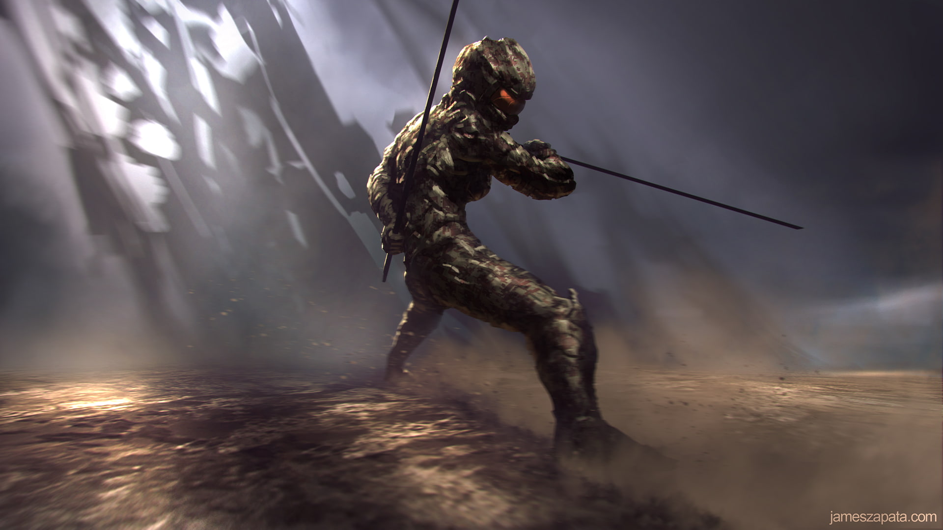 suit, robot, warrior, ninja, 1080P, cyborg, HD Wallpaper