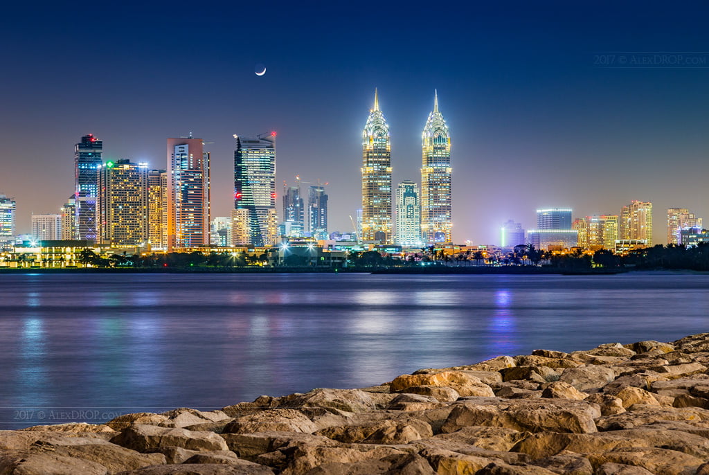 Canon 6D, night, cityscape, skyscraper, time, urban  light, Al Kazim towers, urban Scene, picturesque, urban Skyline, UAE, tower, scape, web, famous Place, HD Wallpaper
