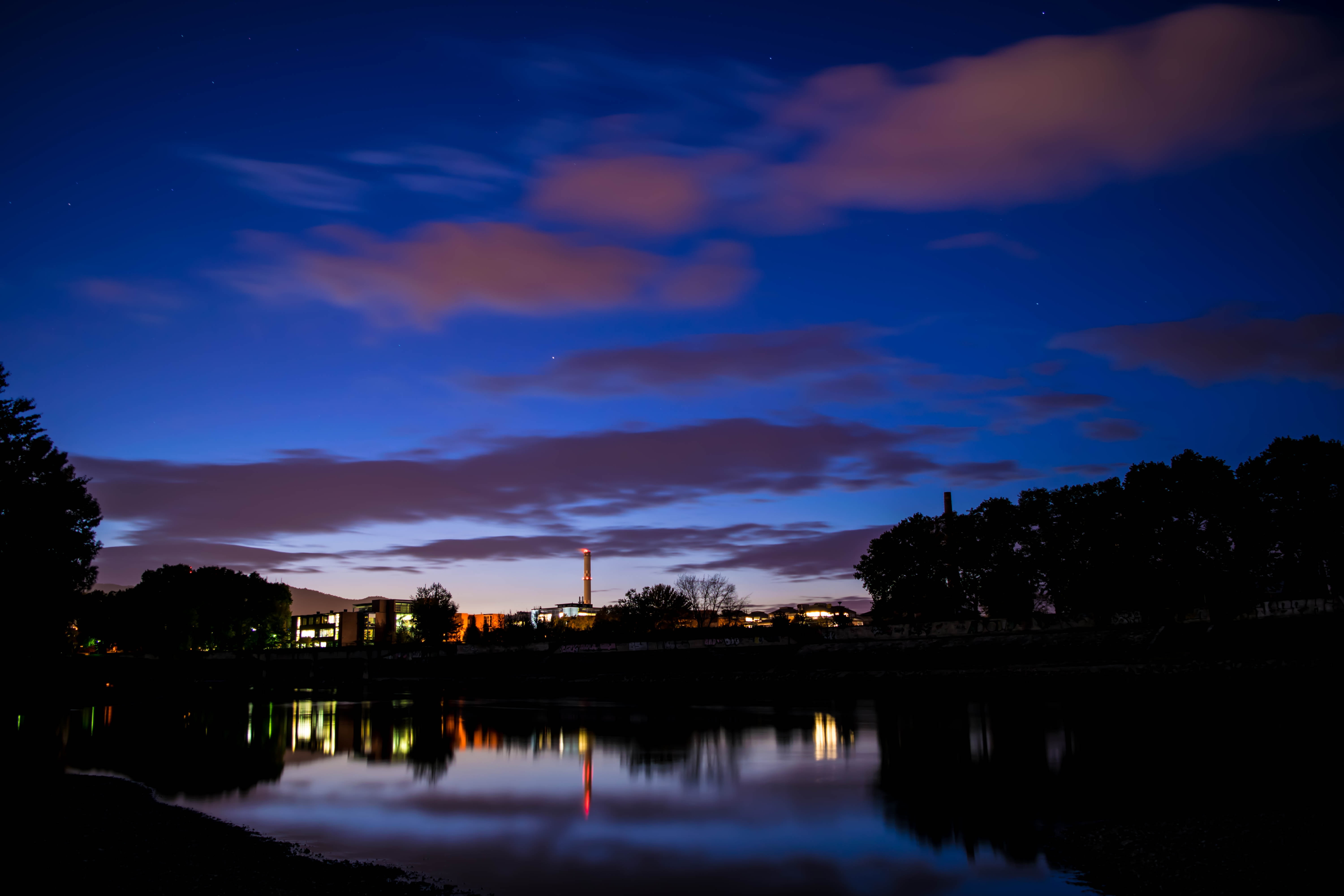 cloud - sky, long shutter speed, sky, beauty in nature, river, in the evening, night picture, hungary, lighting, architecture, outdoors, at night, city, HD Wallpaper