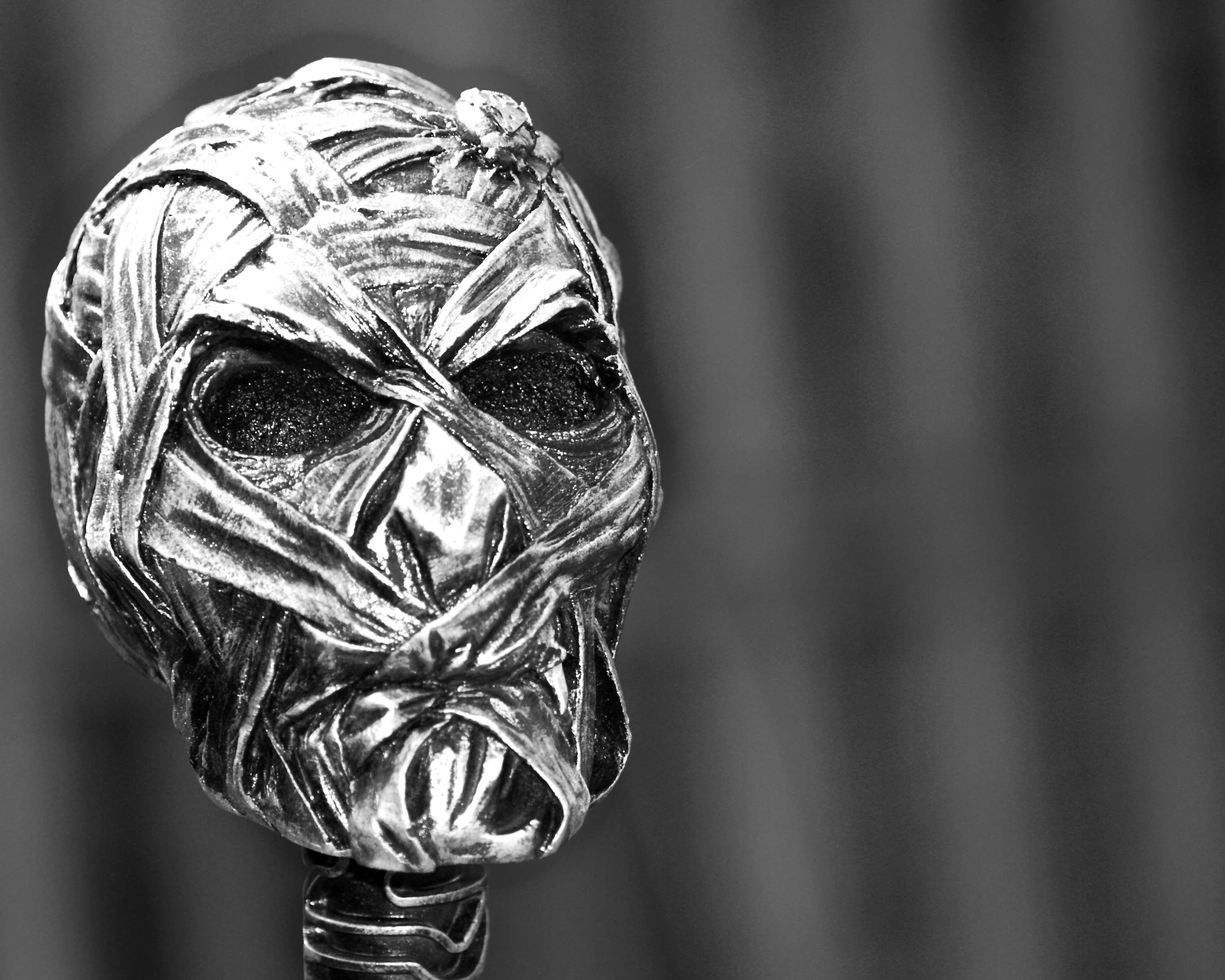 art and craft, focus on foreground, scarry, mask, shiny, metal, single object, monochrome, pole, ornament, no people, design, creativity, outdoors, craft, HD Wallpaper