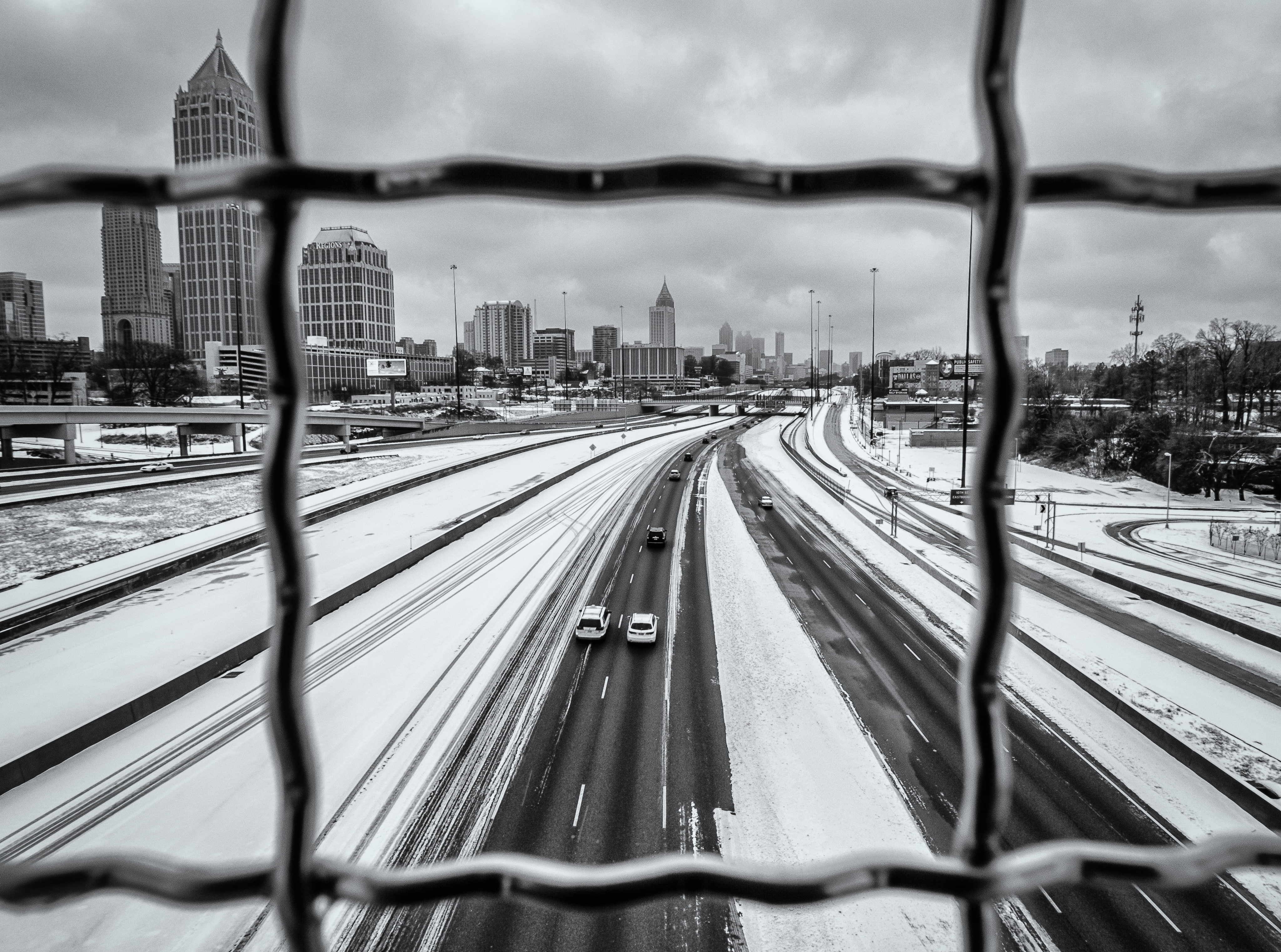 2014, snow, Black and White, atlanta, snowstorm, 4K, day, HD Wallpaper