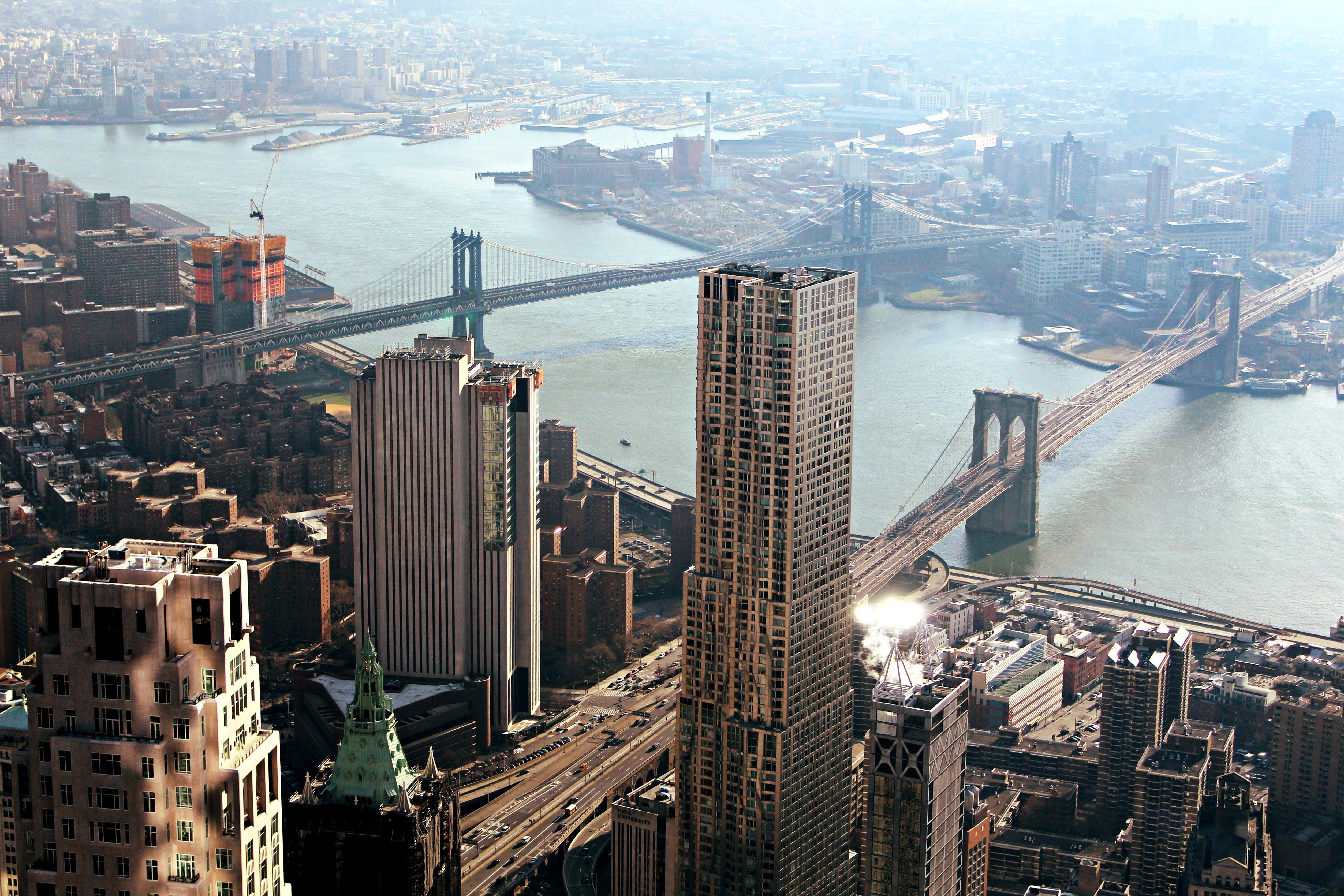 building exterior, Chicago, river, Manhattan, office building exterior, skyscraper, architecture, panorama, nyc, city, crowded, New York, travel destinations, HD Wallpaper