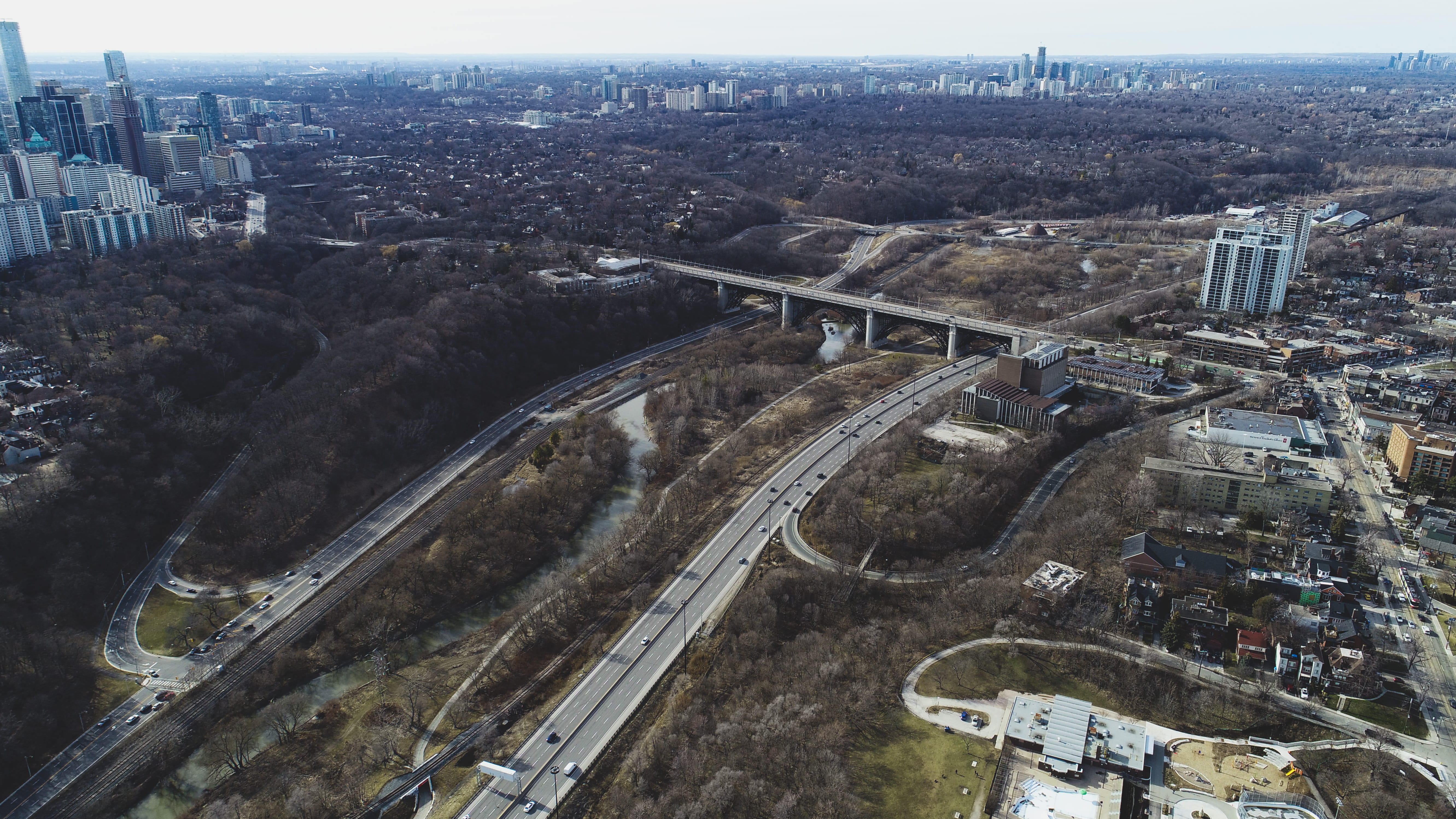multiple lane highway, building, skyshot, transportation, drone, architecture, dji, bridge, connection, building exterior, outdoors, expressway, nature, HD Wallpaper