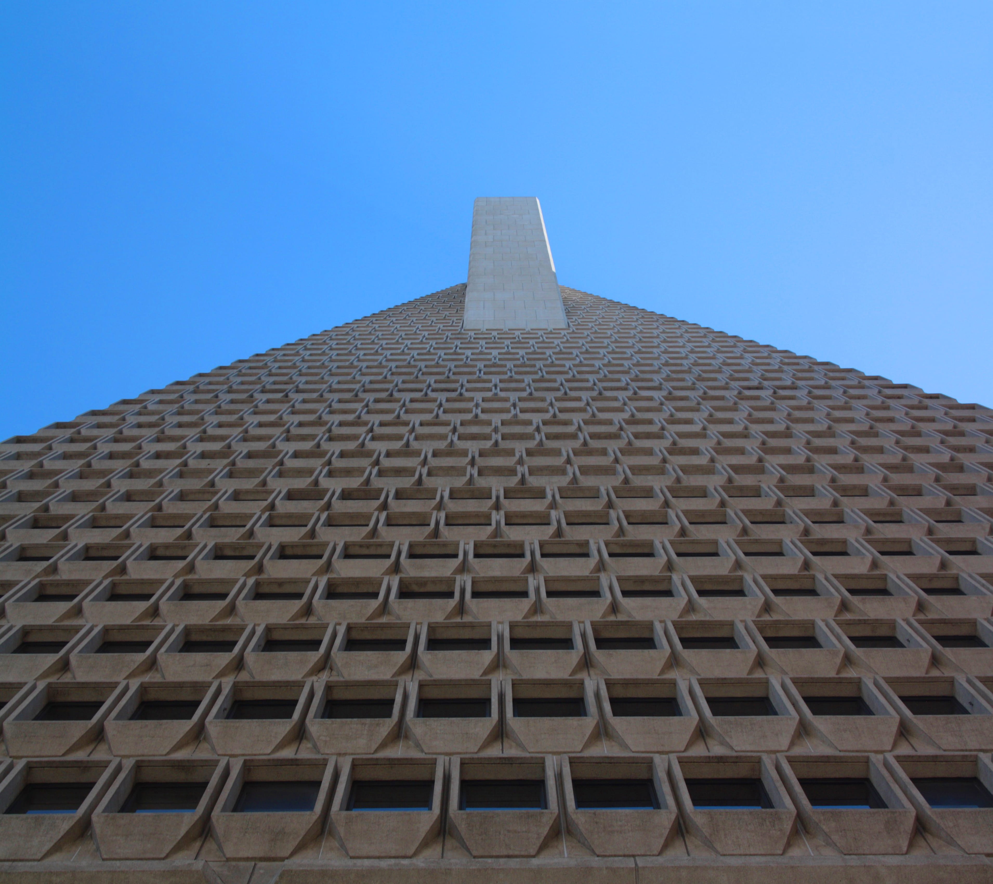 day, blue, pattern, shape, transamerica, office building exterior, travel, tourism, sunlight, low angle view, united states, built structure, travel destinations, HD Wallpaper