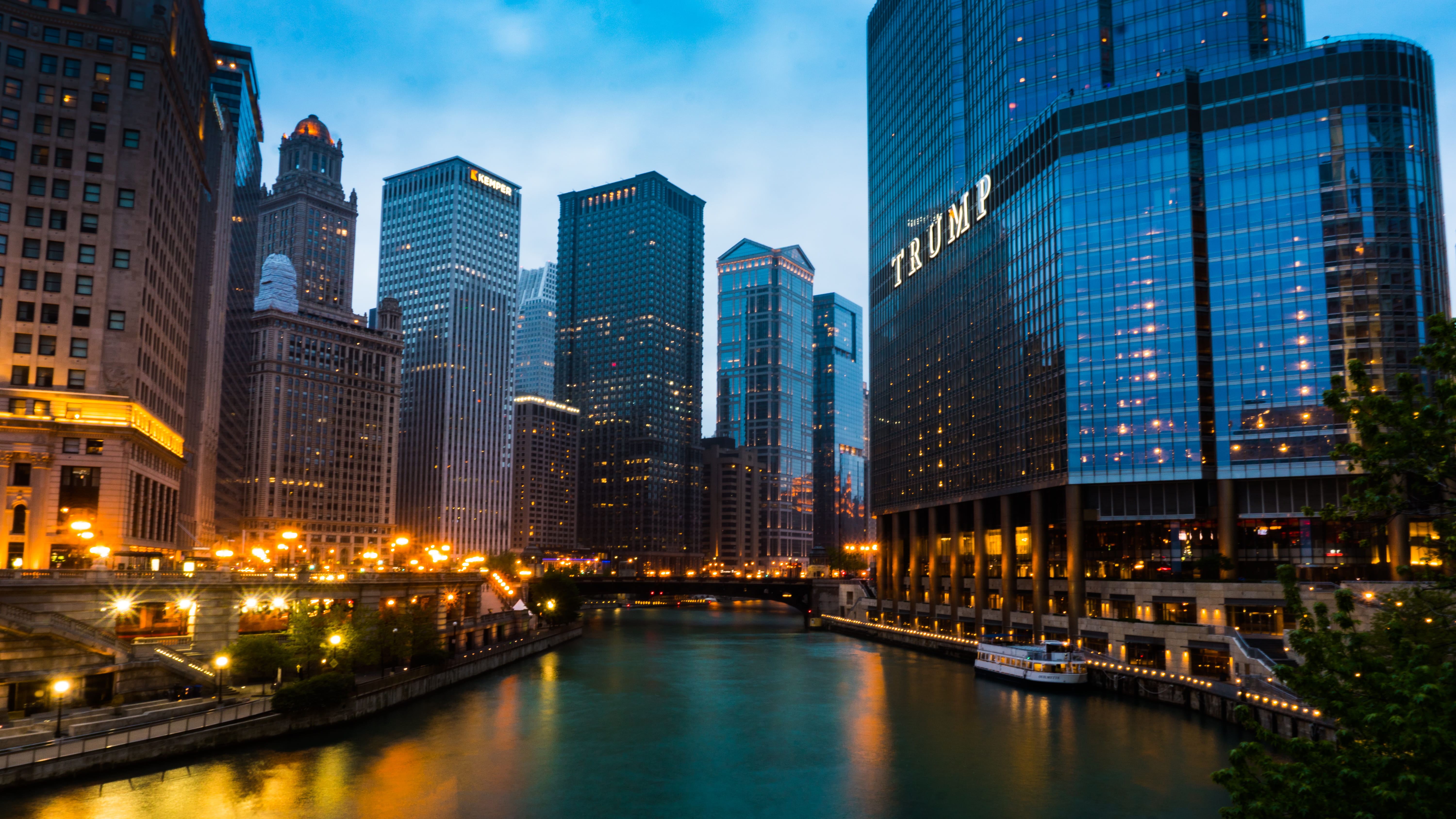 sky, urban, office, modern, financial district, michigan avenue, no people, office building exterior, cityscape, urban skyline, canal, nature, building, HD Wallpaper