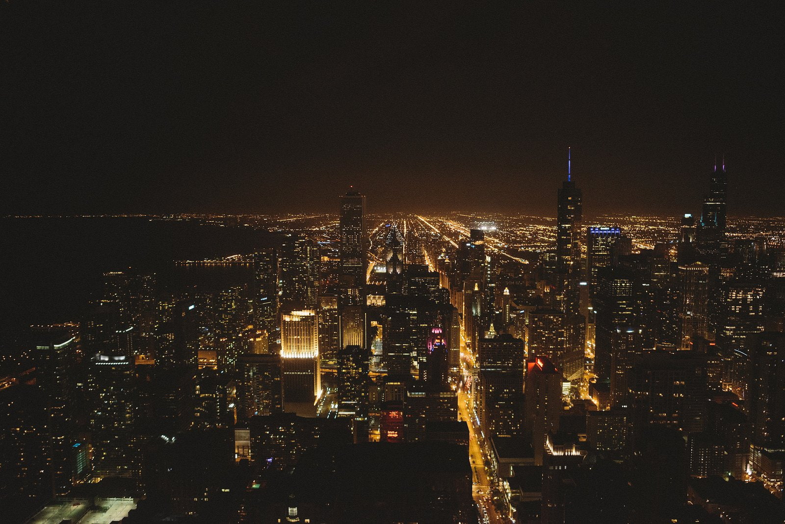 trump, comta, tower, usa, city, francisco, chicago, cities, bridges, 720P, night, skyline, mid ouest, architecture, illinois, HD Wallpaper